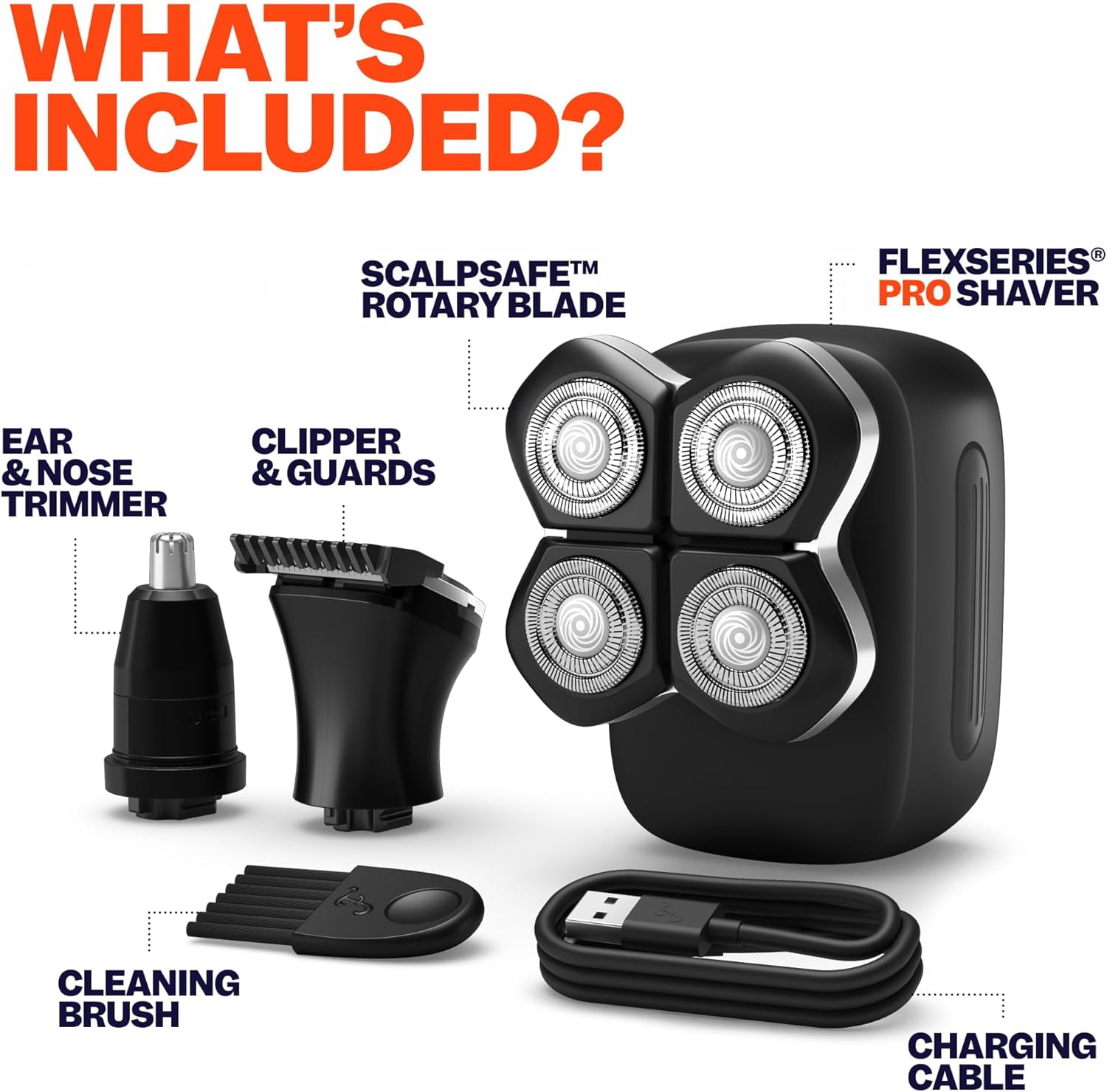 Freebird FlexSeries Pro Electric Head Shaver - Fast Smooth Head Electric Shaver, Wet/Dry Shaving - Image 2