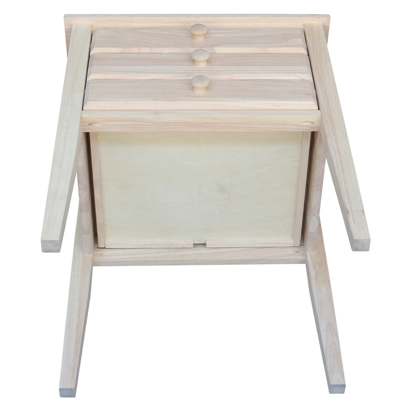 International Concepts Solid Wood Unfinished 3-Drawer Accent Table - Image 7