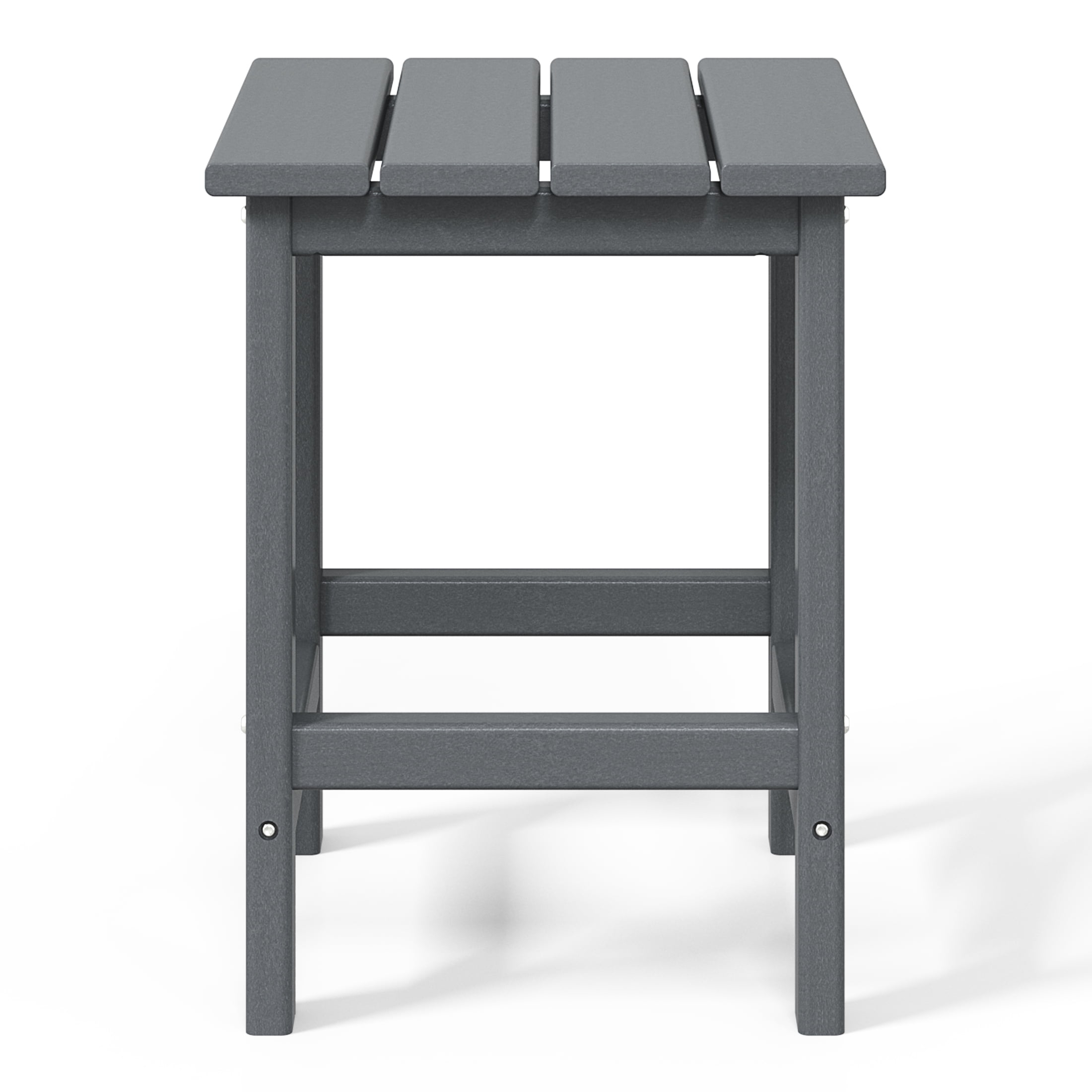 WestinTrends Outdoor Side Table, All Weather Poly Lumber Adirondack Small Patio Table Square End Table for Pool Balcony Deck Porch Lawn Backyard, Gray - Image 5