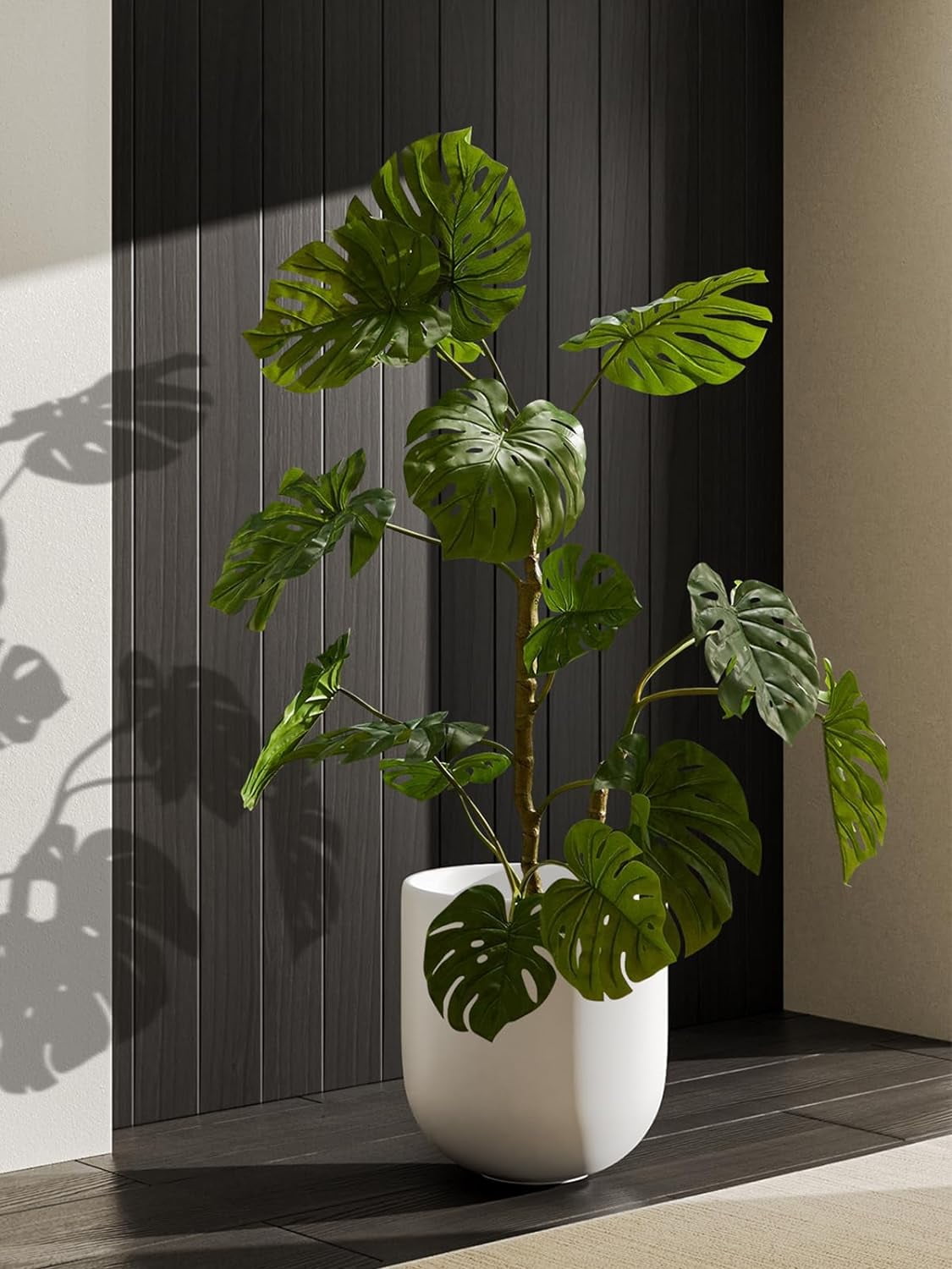 BEMAY 12" Ceramic Plant Pots, Large Flower Pots with Drain Holes& Plug Indoor Planter, White Outdoor Planter - Image 5