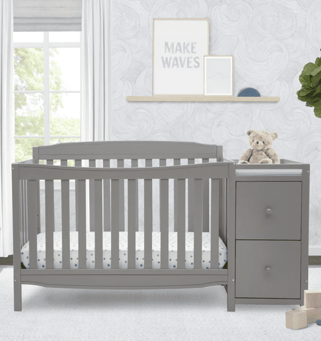 Delta Children Mason 6-in-1 Convertible Crib and Changer, Gray - Image 10
