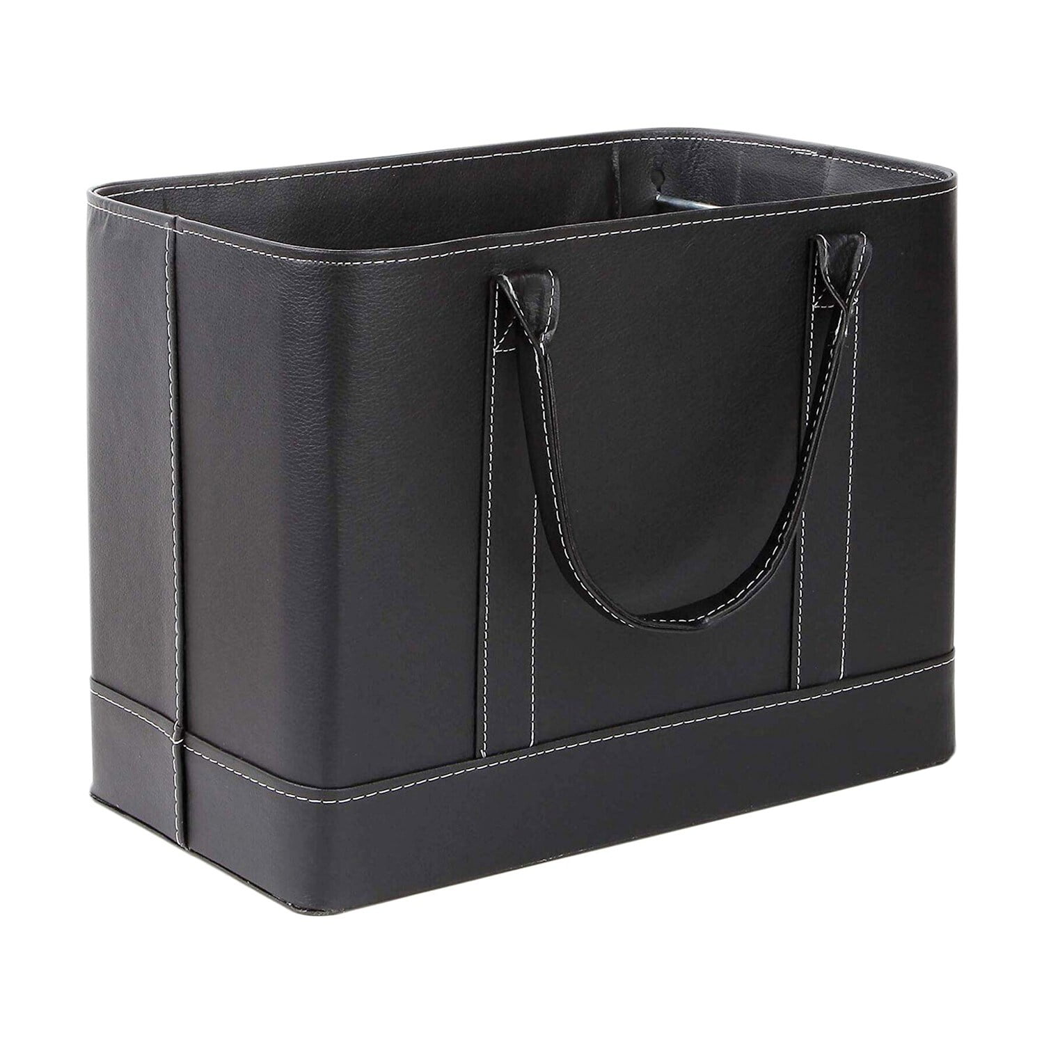 HOME DISTRICT Chic File Organizer Tote - Important Document Organizer Bag, Portable File Box with Handle, Black - Image 8