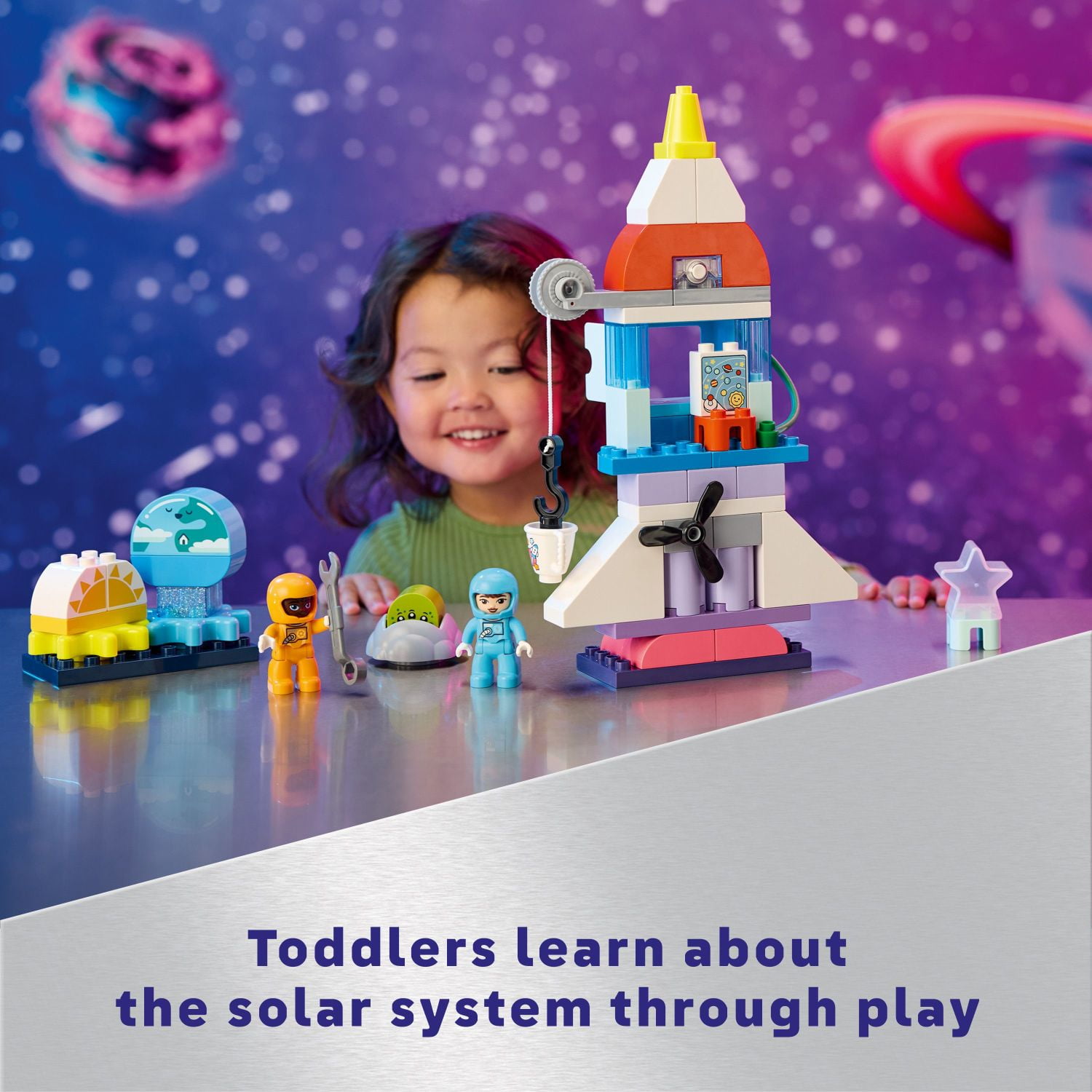 LEGO DUPLO 3 in 1 Space Shuttle Adventure Rocket Ship Building Set, Kids Educational Space Discovery Toy for 3-Year-Olds and Up, Develops Preschool Kids’ Learning and Fine Motor Skills, 10422 - Image 6