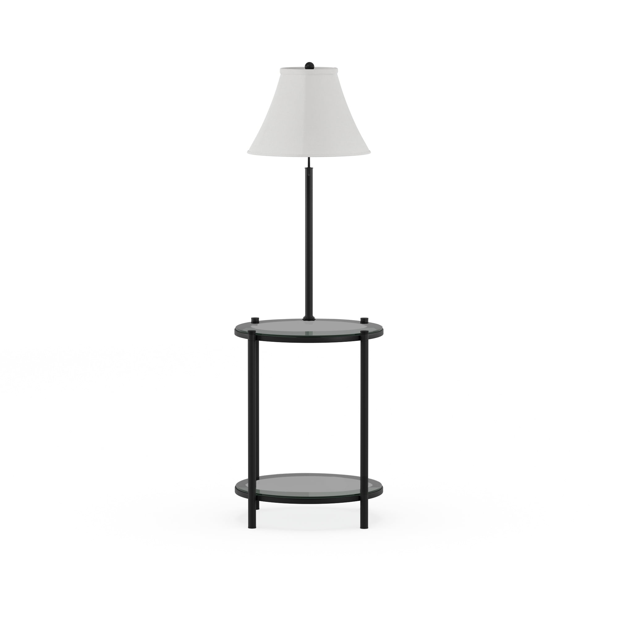 Mainstays Glass End Table Floor Lamp, Matte Black - Image 12