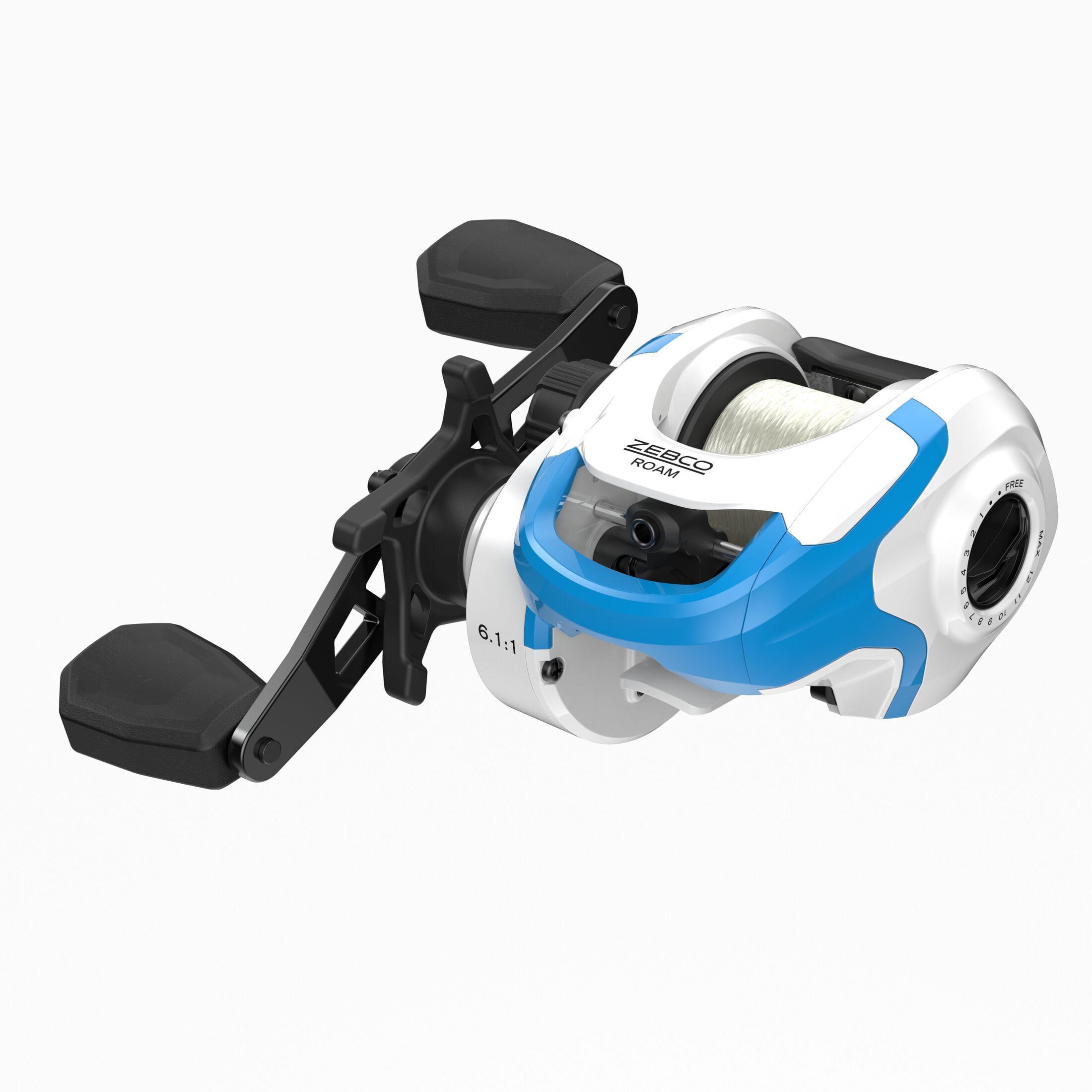 Zebco Roam Baitcast Reel and Fishing Rod Combo, 6-Foot 6-Inch Rod, Size 100 Reel, Right-Hand Retrieve, Blue - Image 4