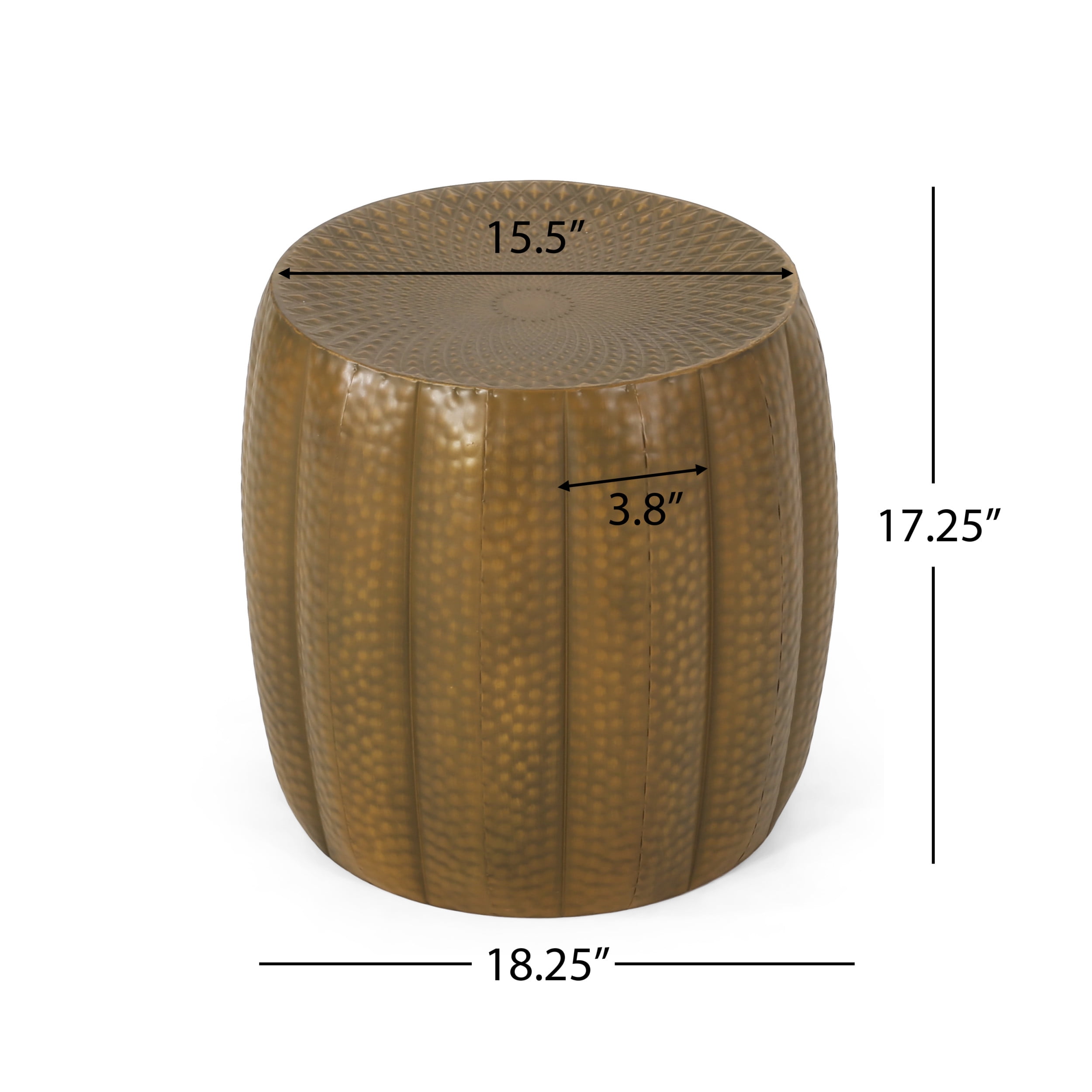 Noble House Perrotto Metal Mandala Pumpkin Side Tables, Set of 2, Brushed Antique Gold - Image 7