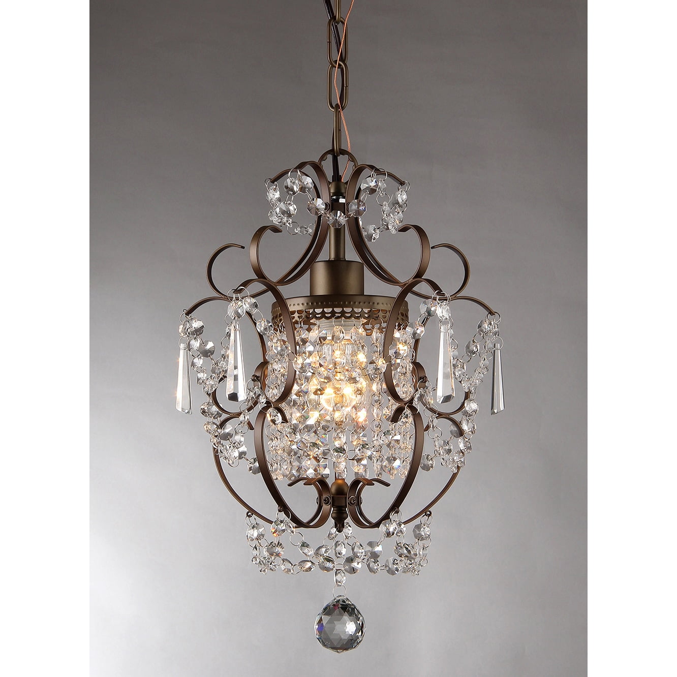 Rosalie 1-light Antique Bronze 11-inch Crystal Chandelier - Image 4