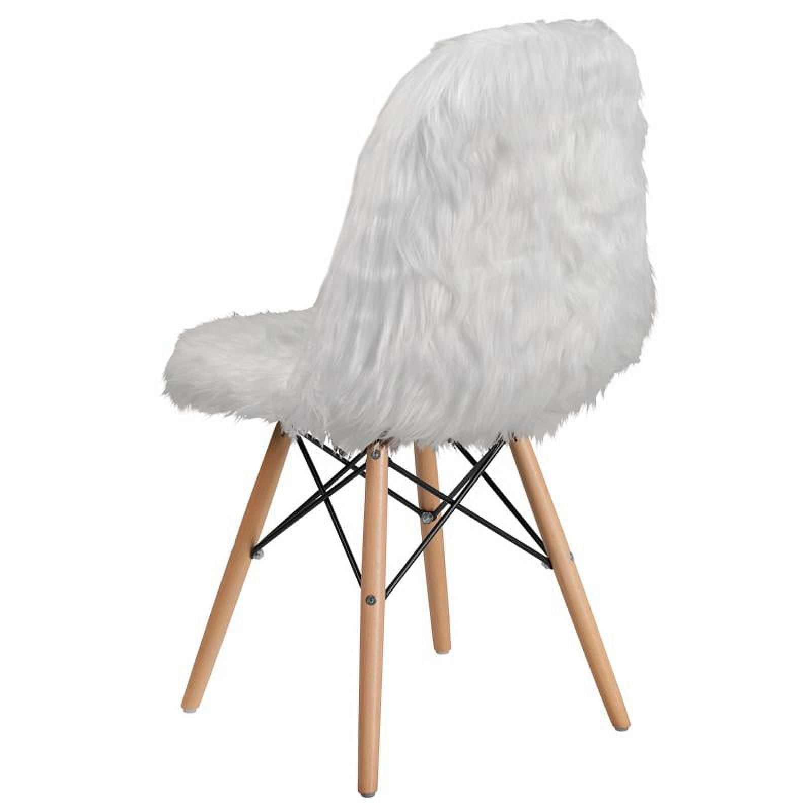 Flash Furniture Calvin Shaggy Dog White Accent Chair - Image 11