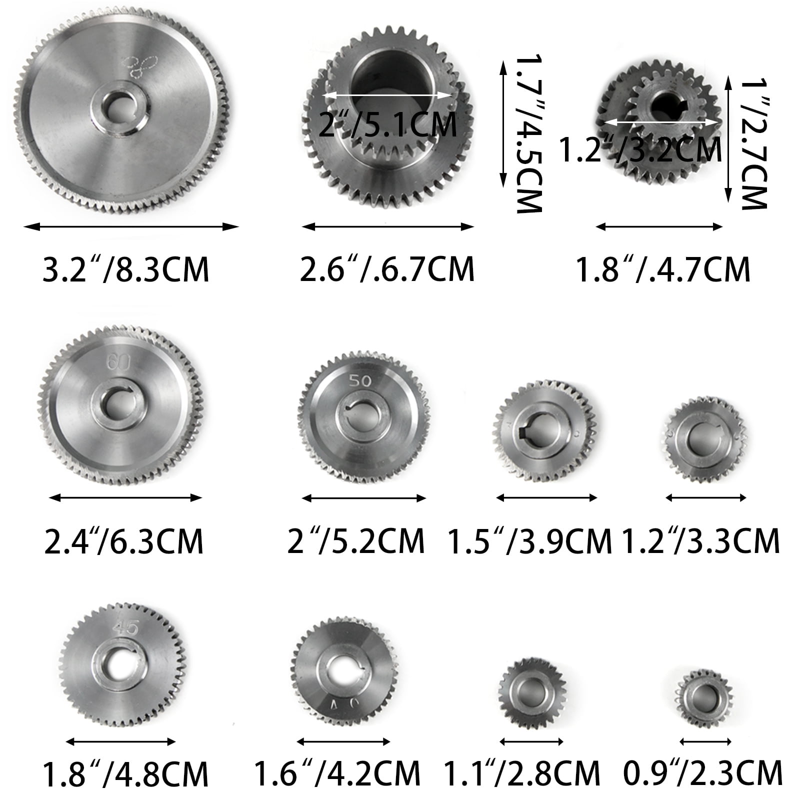 VEVOR Mini Lathe Gears 17pcs/Set CJ0618 Metal Lathe Cutting Machine Gears Lathe Gears Metal Exchange Gear - Image 2