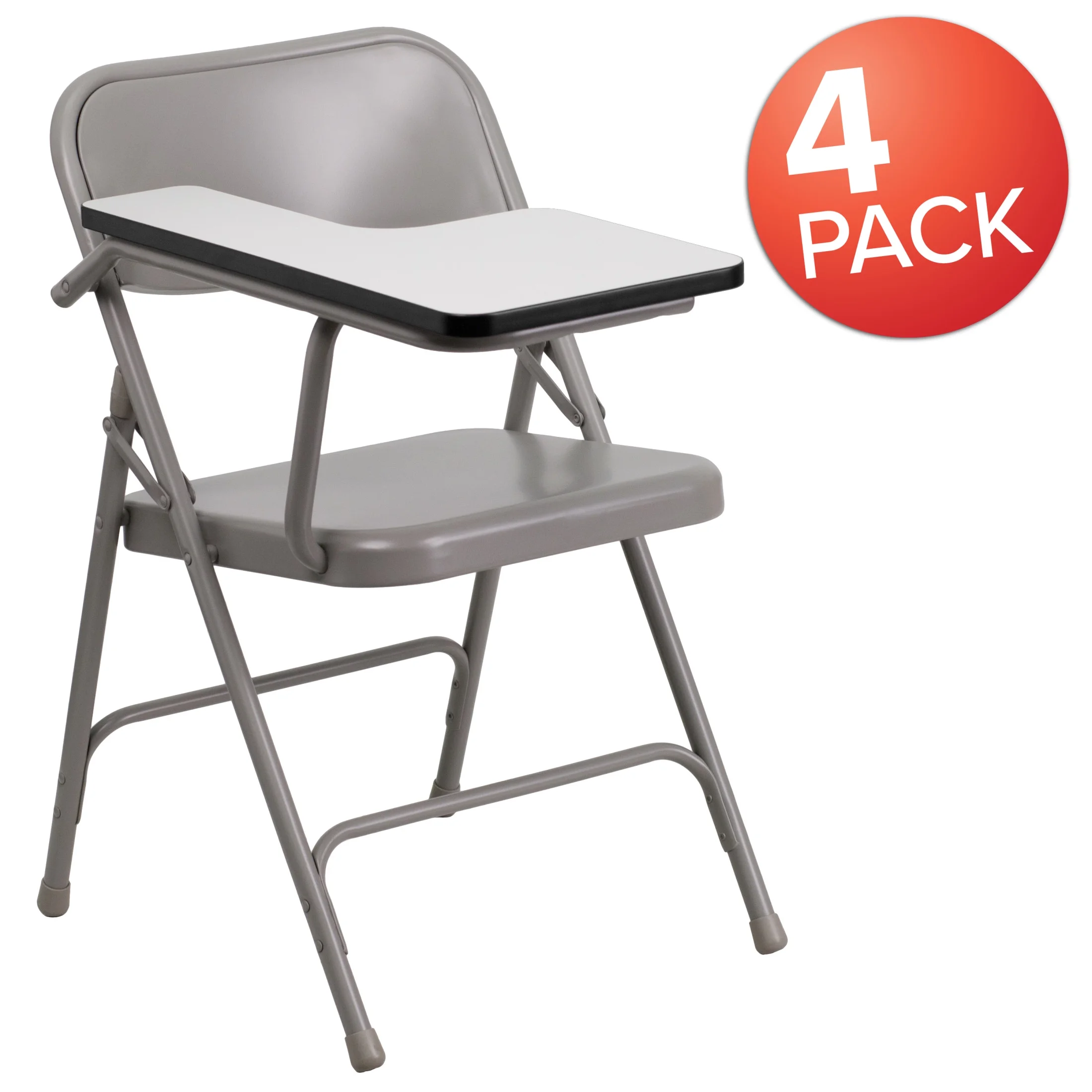 Flash Furniture Rutherford 4 Pack Premium Steel Folding Chair with Right Handed Tablet Arm - Image 3