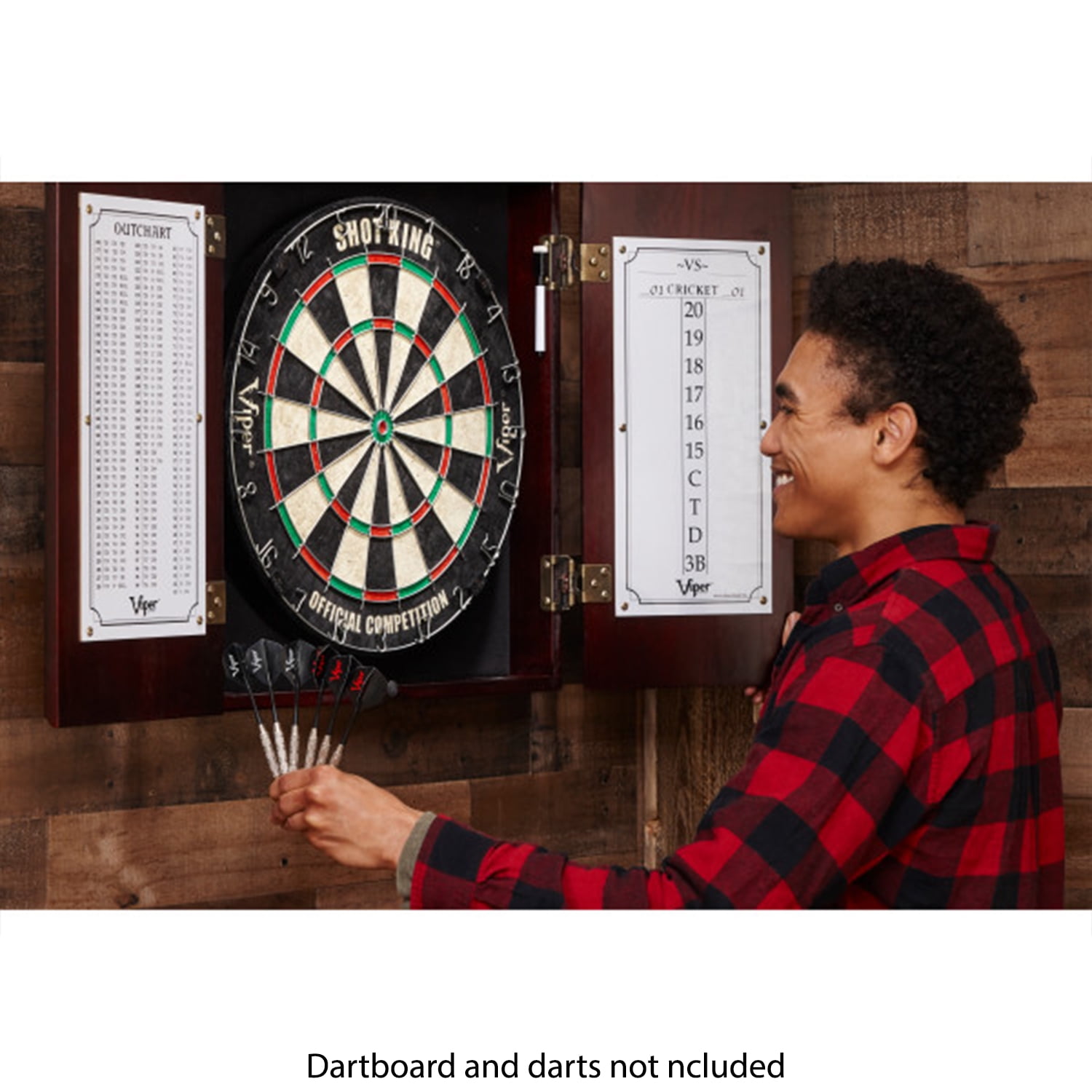 Viper Hudson Steel Tip Dartboard Cabinet with Scoreboard, Mahogany - Image 4