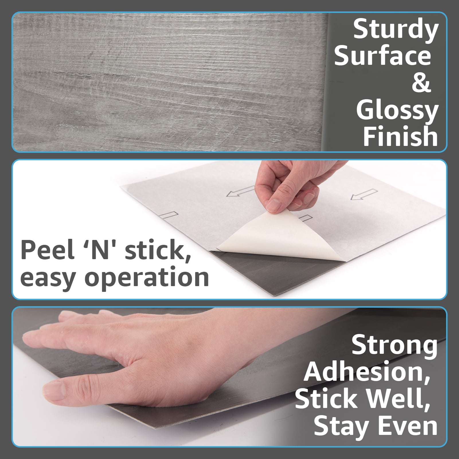 Art3d Peel and Stick Vinyl Floor Tiles 30-Pack 12 x 12 inch, Self Adhesive Waterproof Flooring Wood Planks for Kitchen, Dining Room, Bedrooms, Cover 30 Sq. Ft, Taupe Ash - Image 2