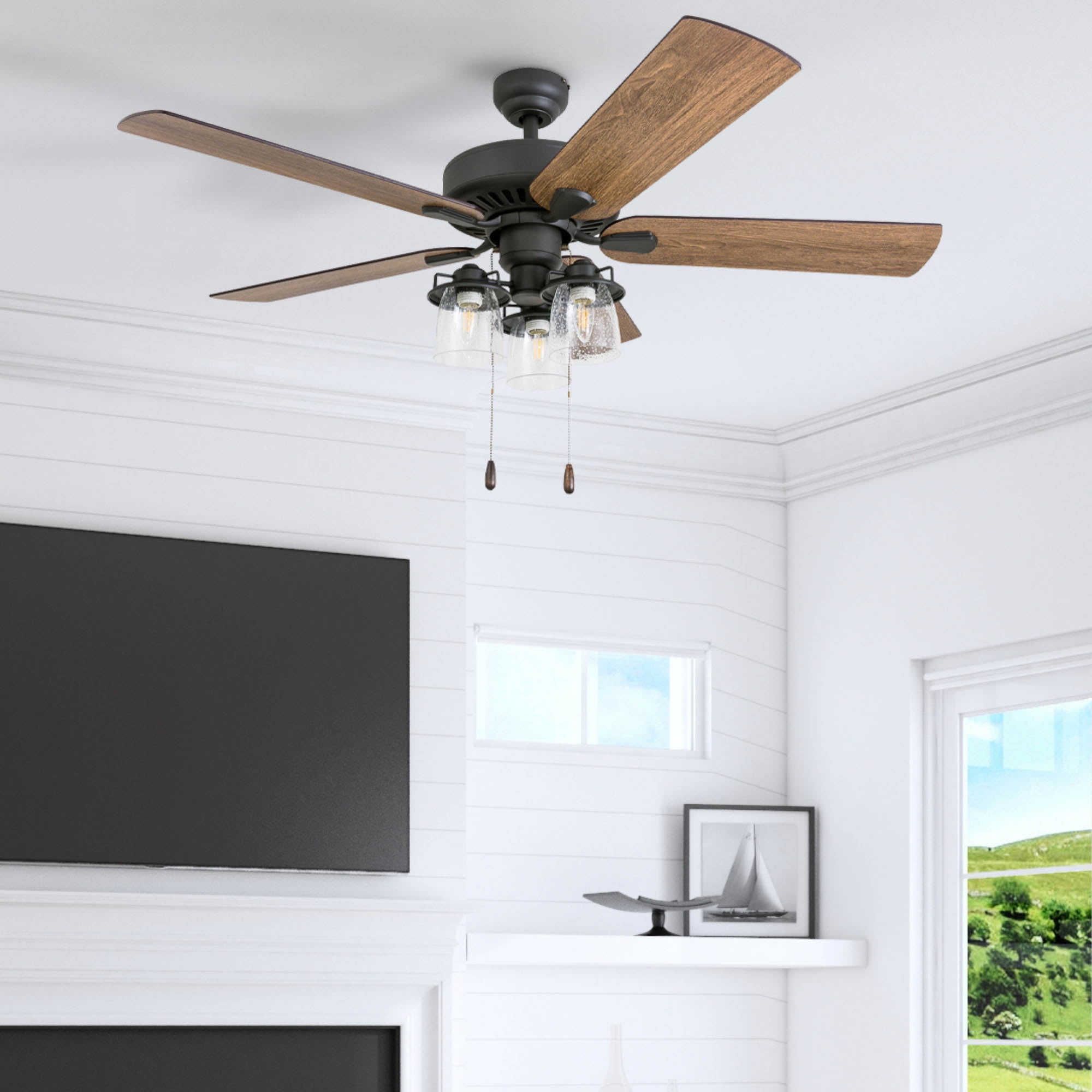 Prominence Home 50585-35 Briarcrest Farmhouse 52-Inch Aged Bronze Indoor Ceiling Fan with 5 Barnwood, Tumbleweed Blades - Image 3