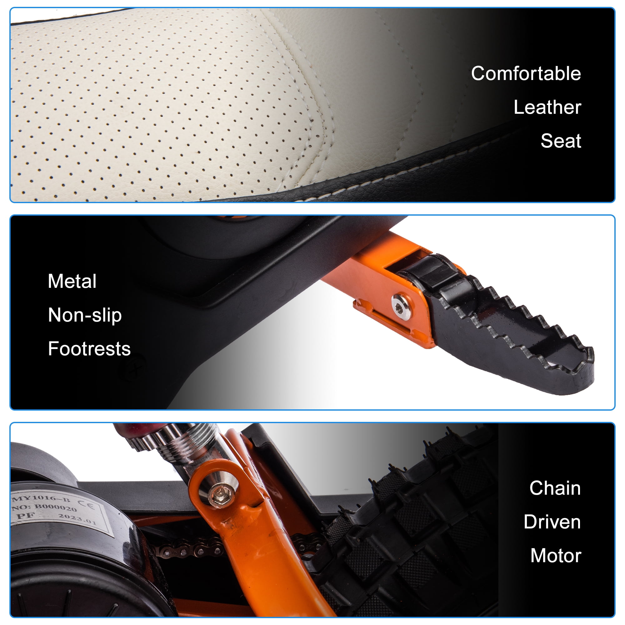 COCLUB 24V Electric Dirt Bike for Kids 13+, Kids Electric Motorcycle & Ride on Bike, Ride On Toy for Kids with 250W Motor, 30-Min Ride On Time, Hydraulic Suspension, Blue - Image 9