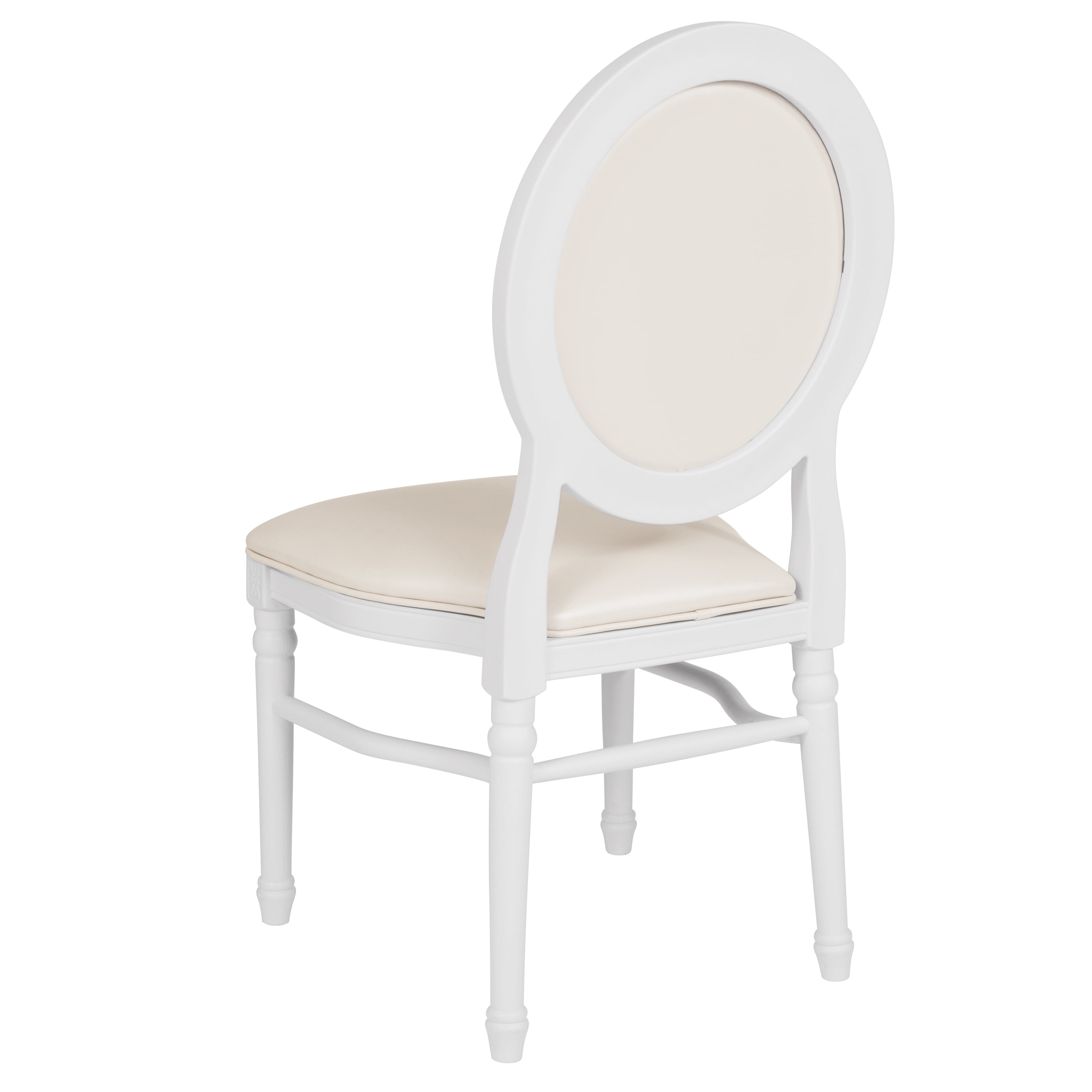 Flash Furniture HERCULES Series 900 lb. Capacity King Louis Chair with White Vinyl Back and Seat and White Frame - Image 11