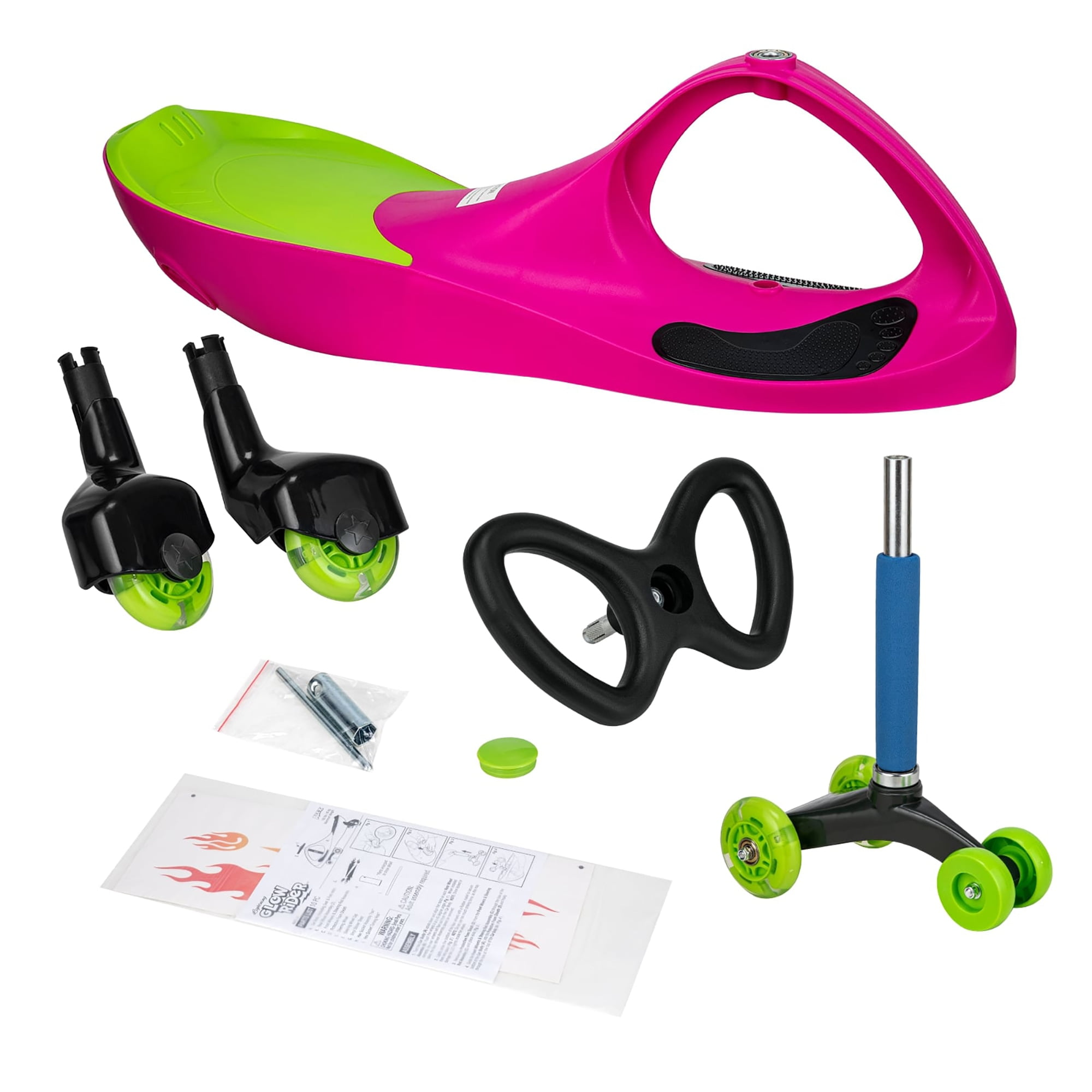 Alex: Lightning Glow Rider - Pink & Green - Inertia & Movement Powered Ride-On Toy, Light-Up Wheels, Indoor-Outdoor Play, 220lb Max, Adult-Teen-Kid 3+ - Image 6