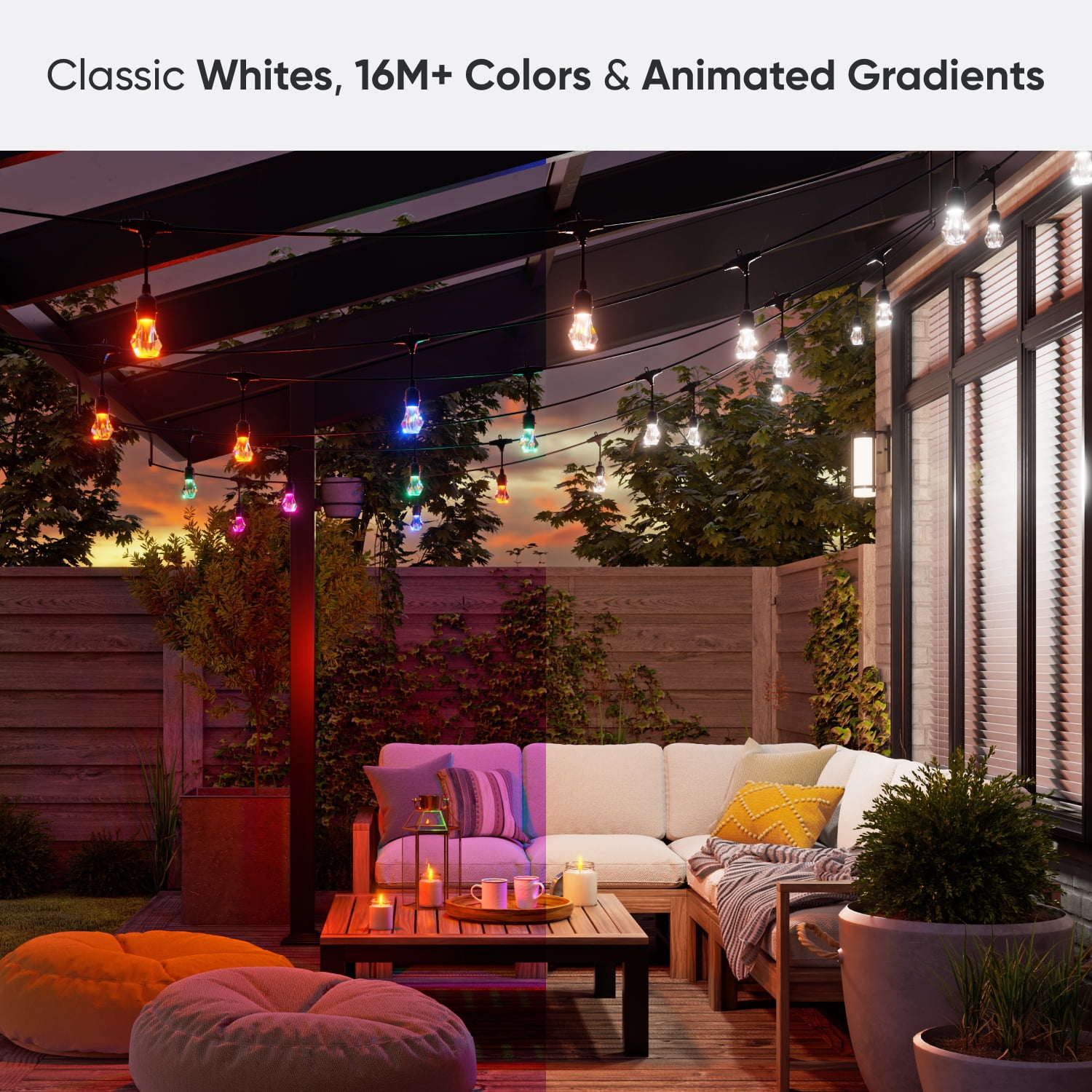 Nanoleaf Essentials Matter Smart Multicolor Outdoor String Lights Smarter Kit 15m (49ft) - Image 6