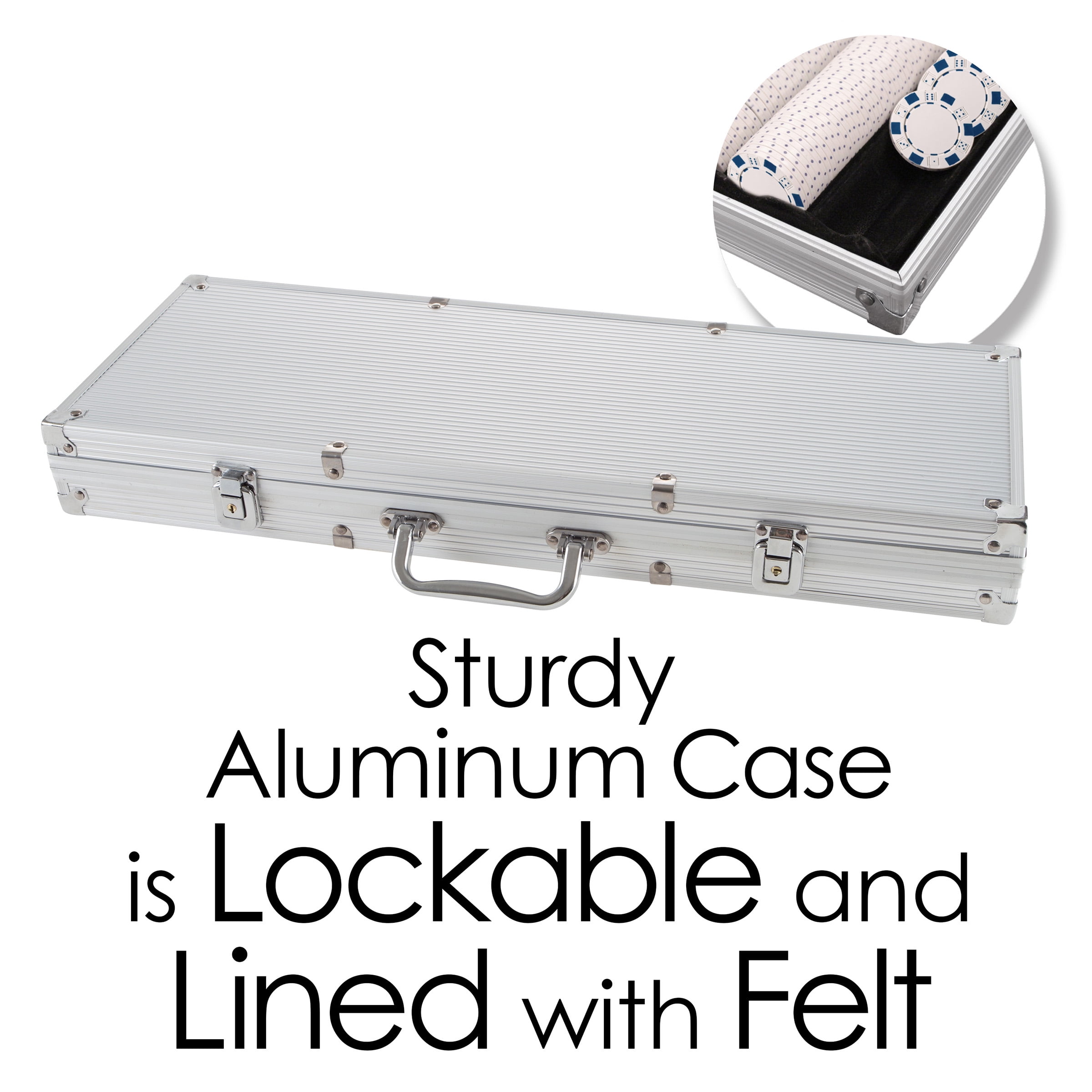 Trademark Poker Set with Cards, Buttons, Carrying Case, and 500 Poker Chips - Image 5