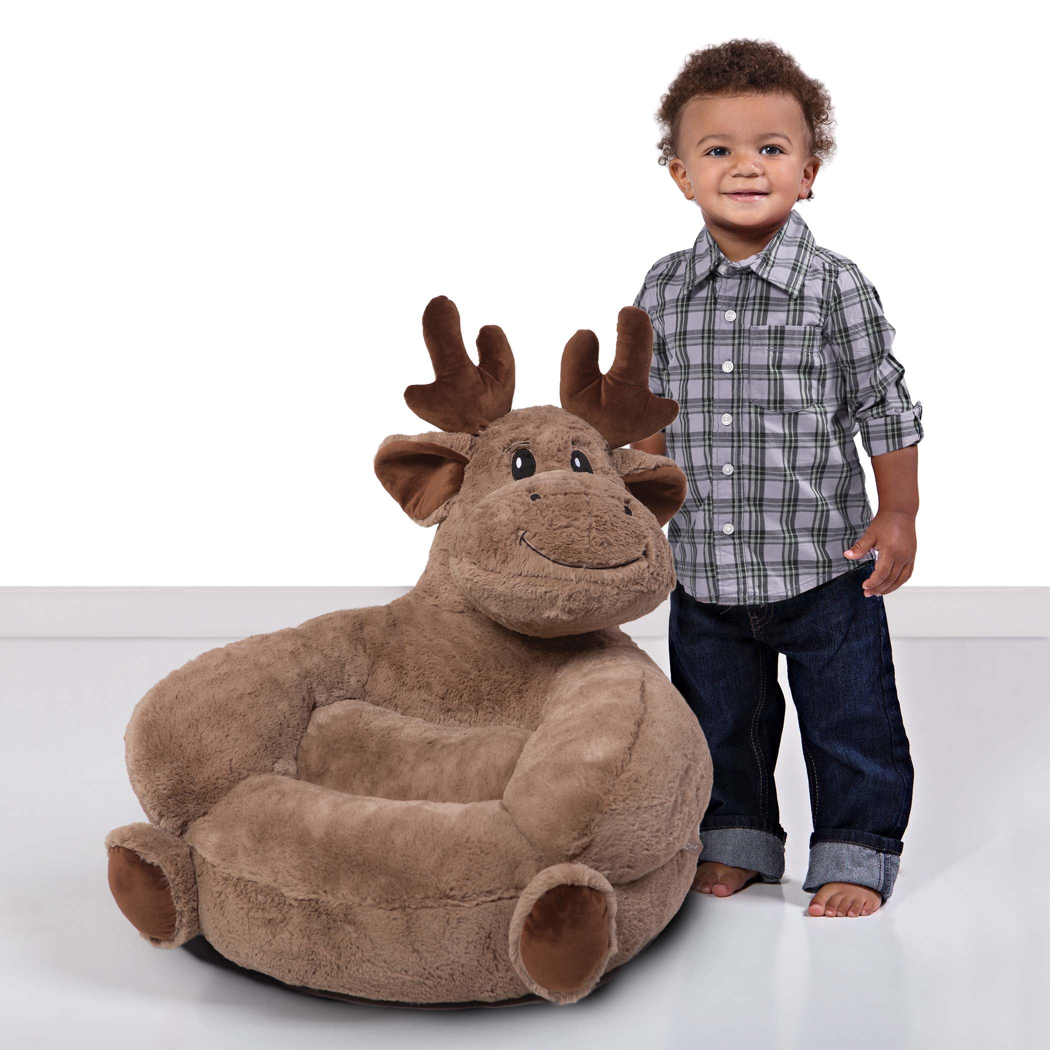 Trend Lab Toddler Plush Brown Moose Character Chair - Image 6