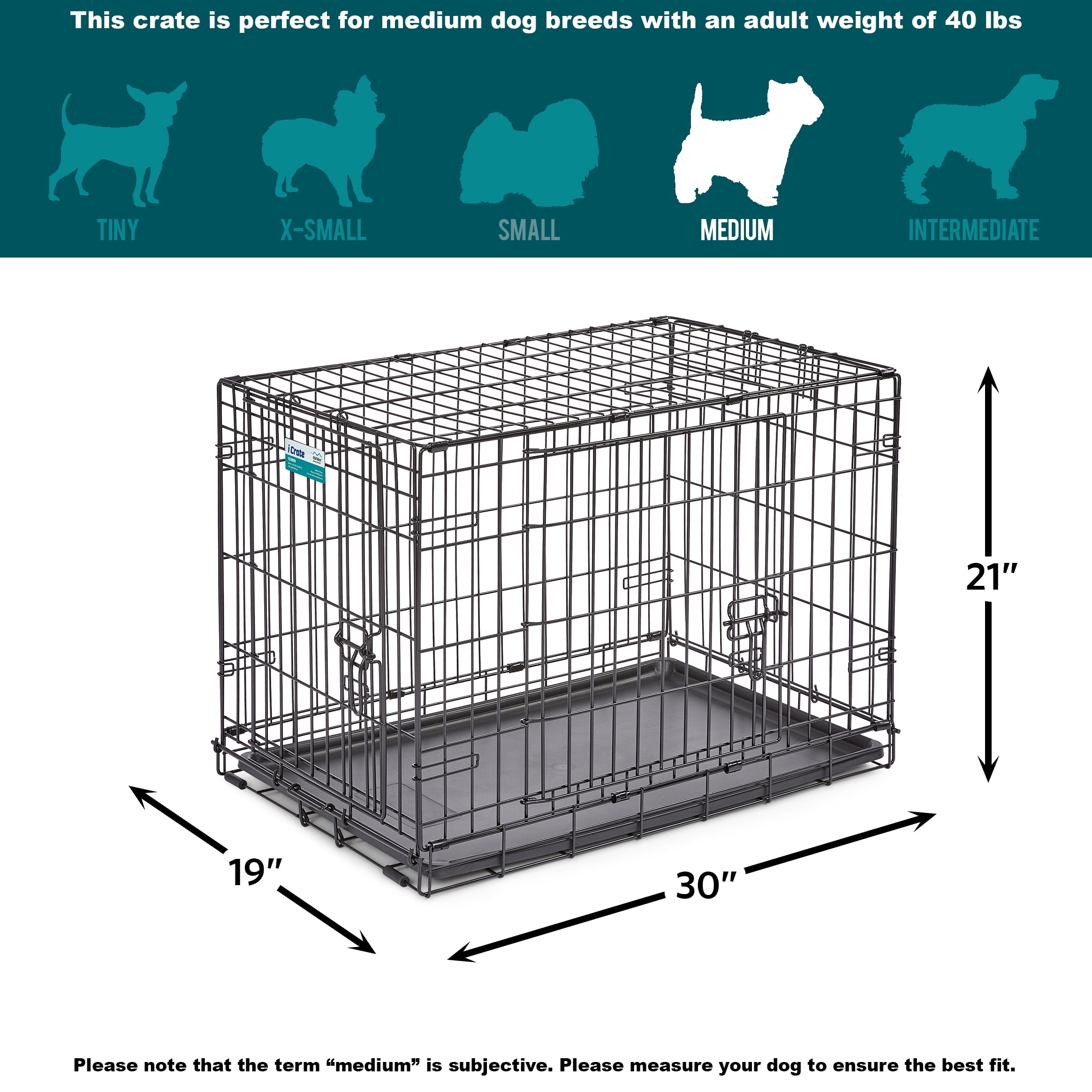 MidWest Homes for Pets 42-Inch Two-Door iCrate Folding Dog Crate with Divider Panel, Leak-Proof Tray & Secure Latches – Metal Wire Kennel for Large Breeds – Portable, Durable & Easy to Assemble - Image 4