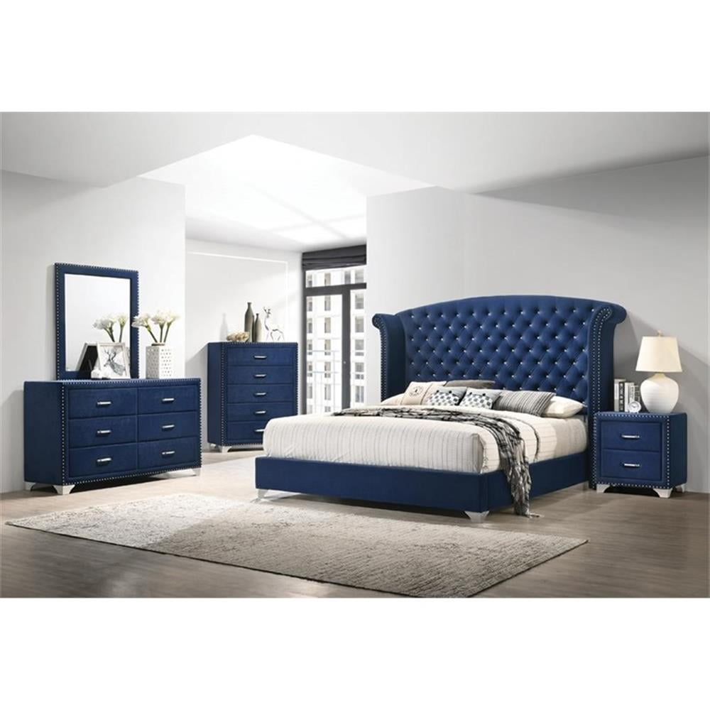 Melody 2-drawer Upholstered Nightstand Pacific Blue - Image 4
