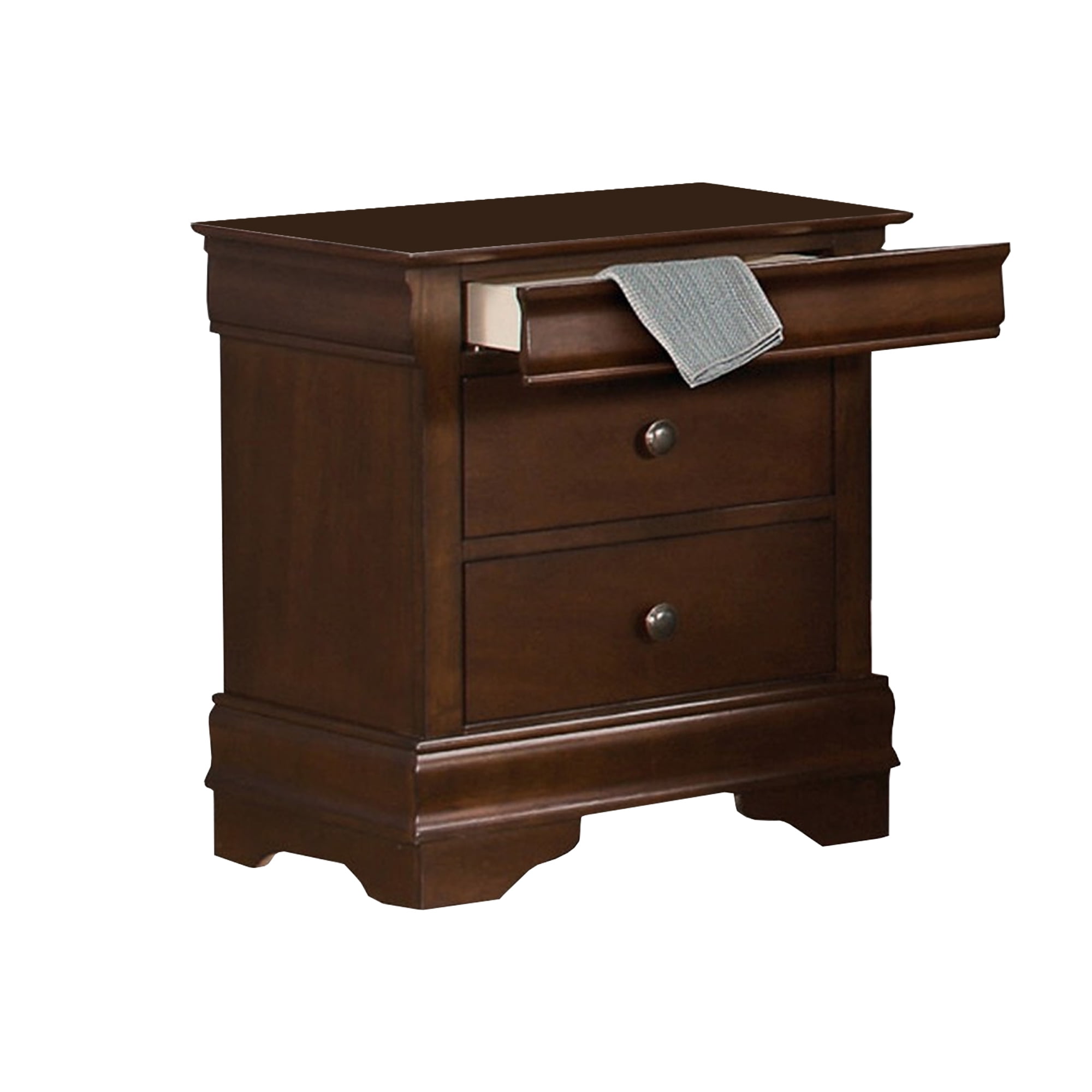 Lexicon Abbeville 3-Drawers Traditional Wood Nightstand in Brown Cherry - Image 4