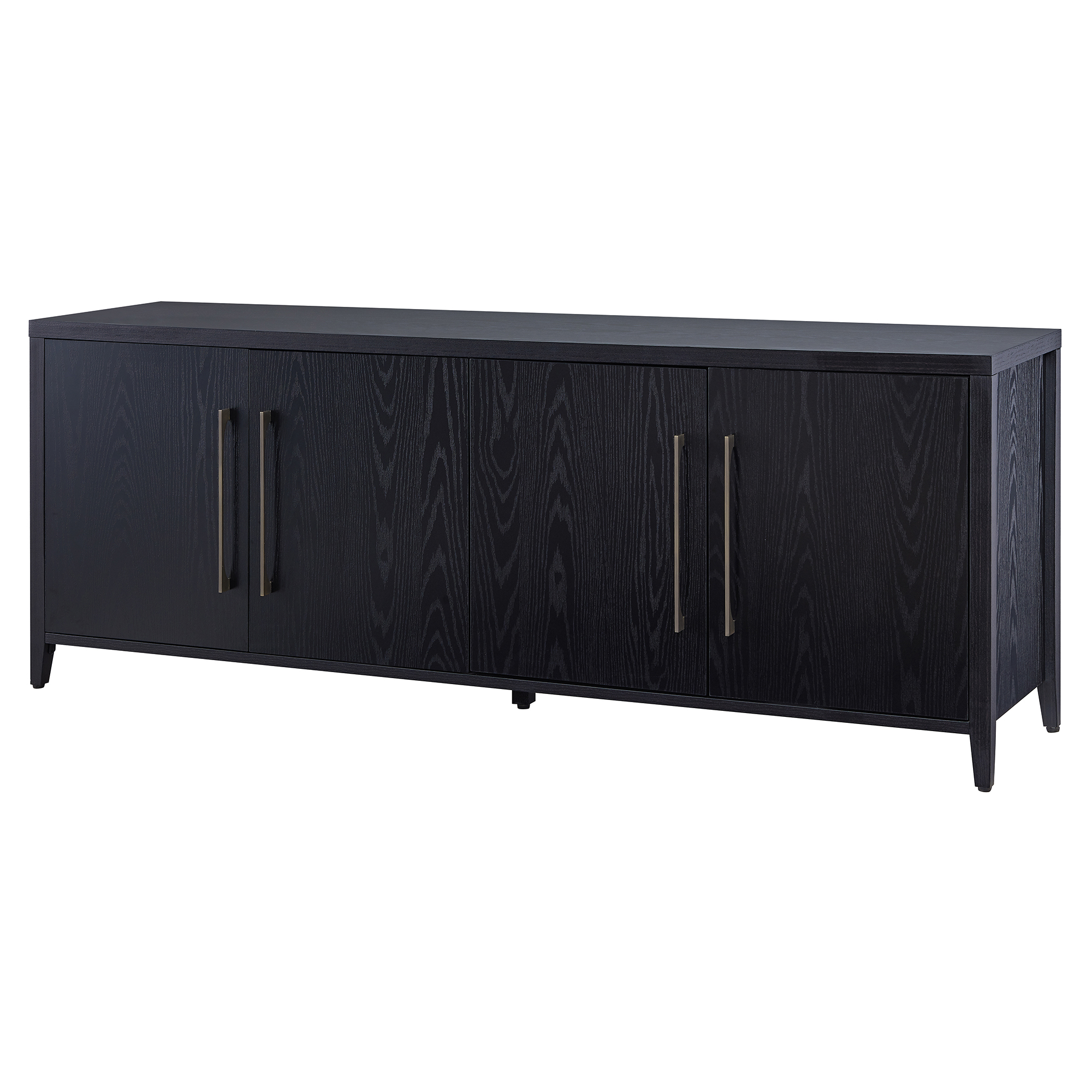 Evelyn&Zoe 68" Black Grain TV Stand - Image 4