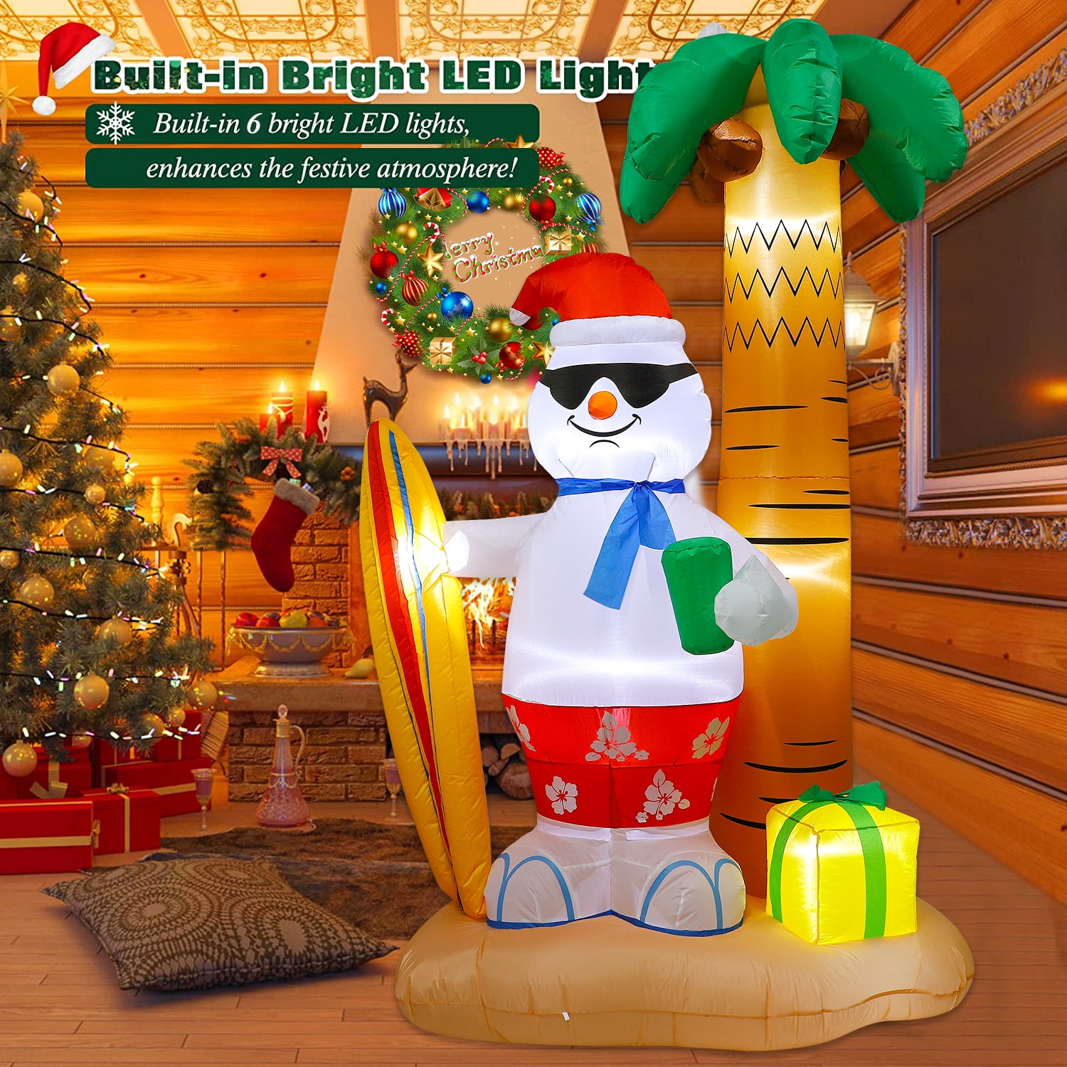 8 ft Christmas Inflatables, Outdoor Snowman upgraded Blow Up Decoration with LED Lights for Yard/Holiday/Christmas/Party/Garden - Image 8