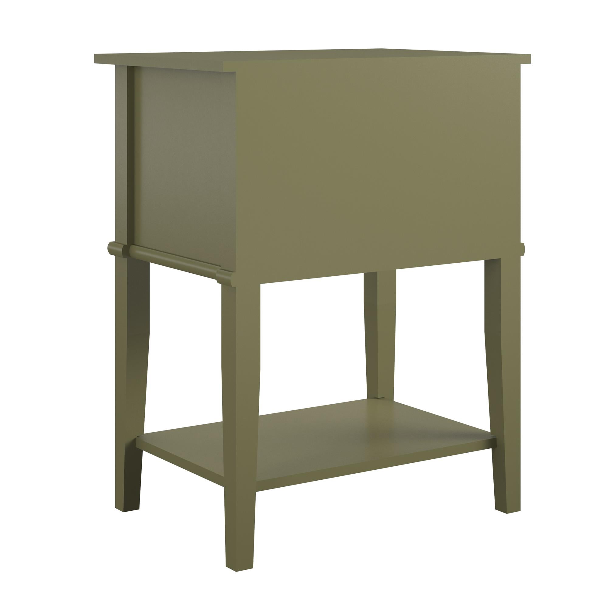 Desert Fields Eclectic Boho Accent Table with 2 Drawers, Olive Green - Image 9