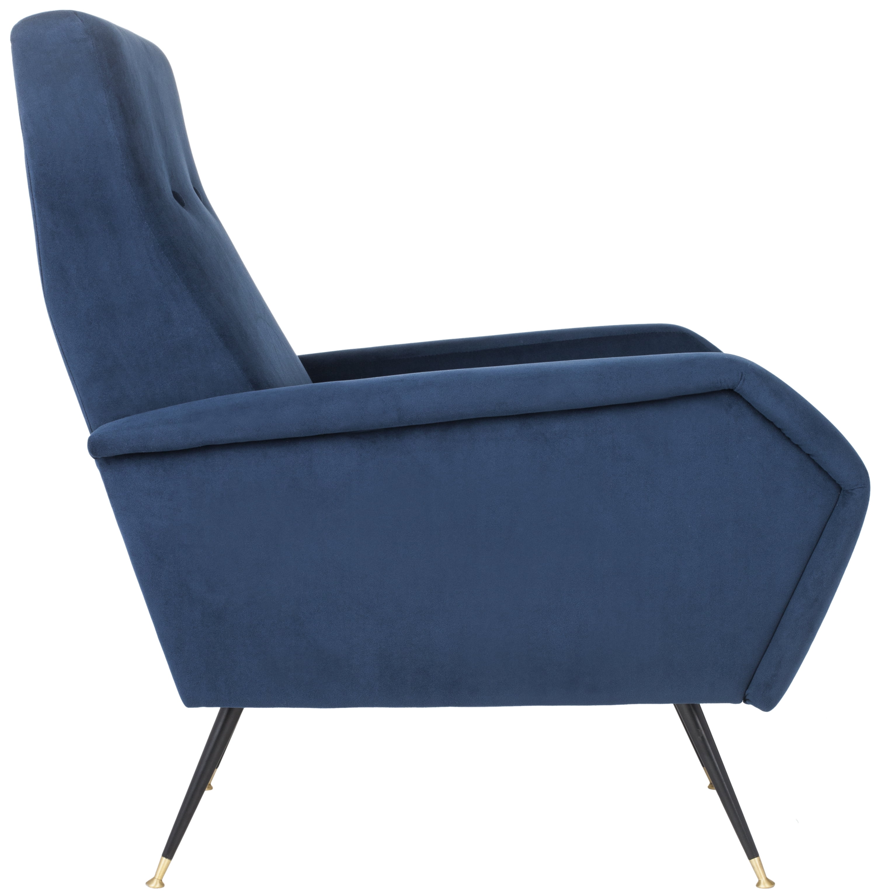 SAFAVIEH Aida Velvet Retro Mid Century Accent Chair, Navy - Image 3