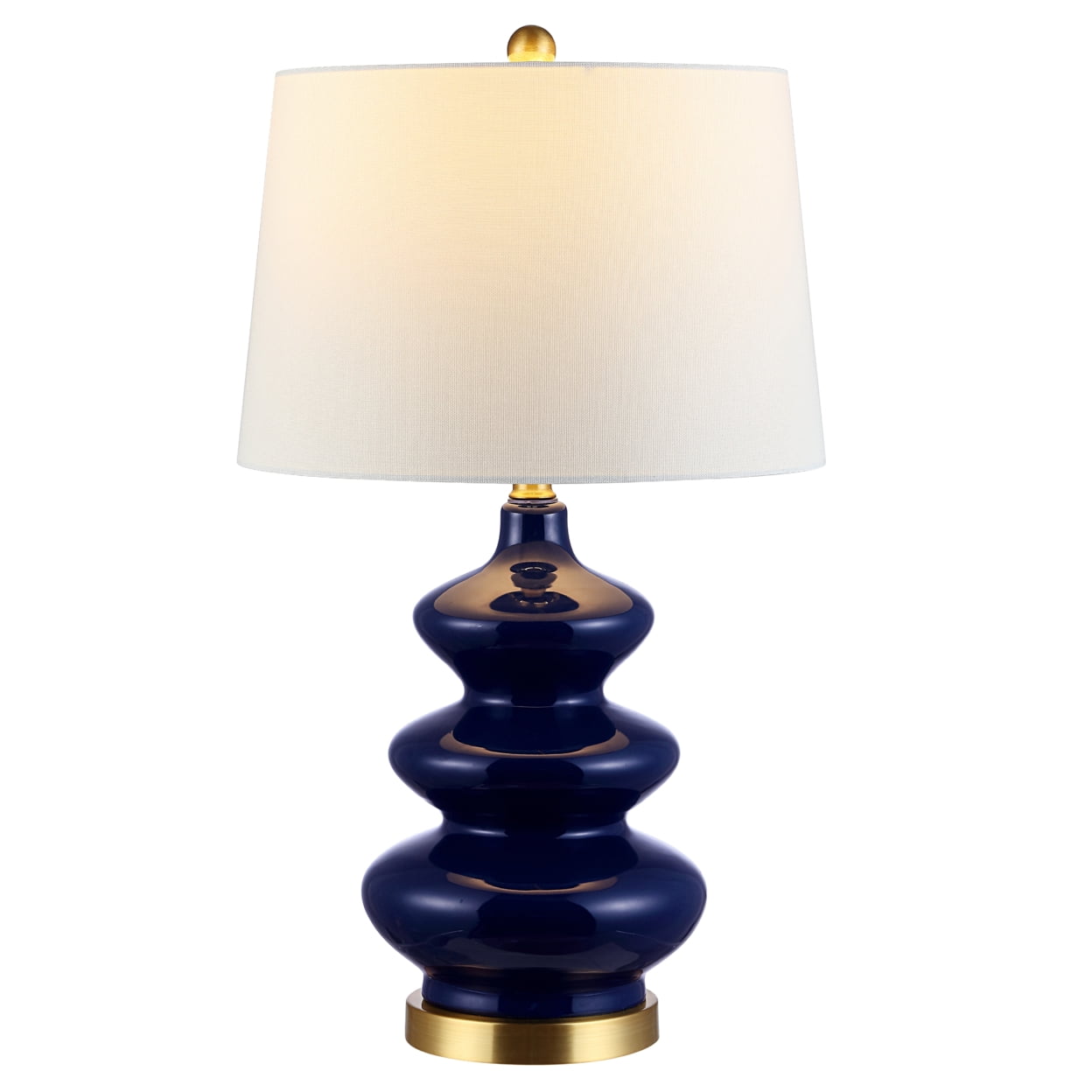 SAFAVIEH Brielle 27.5 in. Solid Pagoda Table Lamp, Navy - Image 3