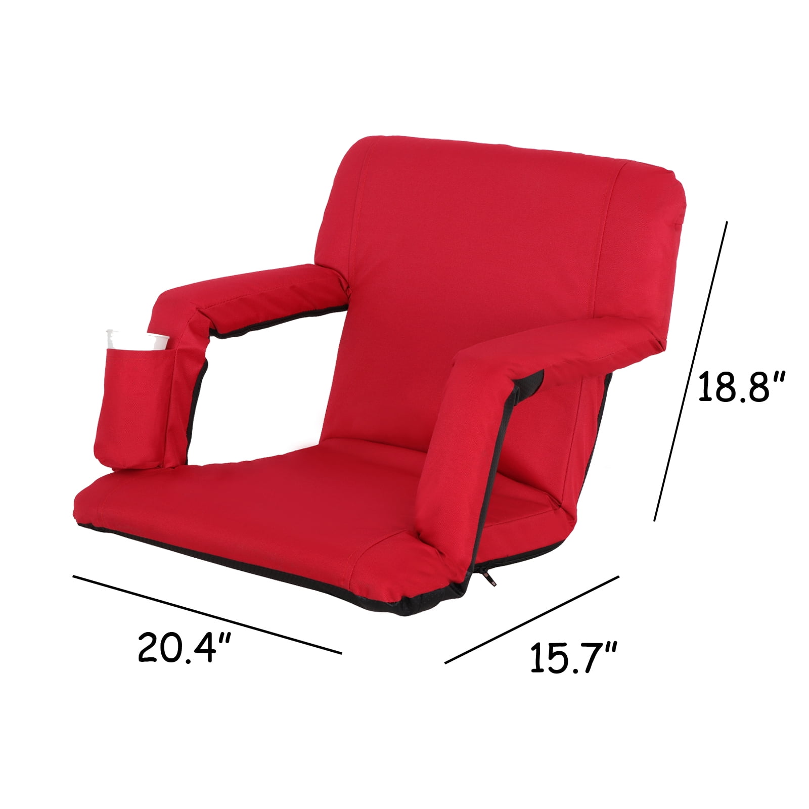 Zeny Red Wide Stadium Seats Chairs for Bleachers or Benches - 5 Reclining Positions - Image 9