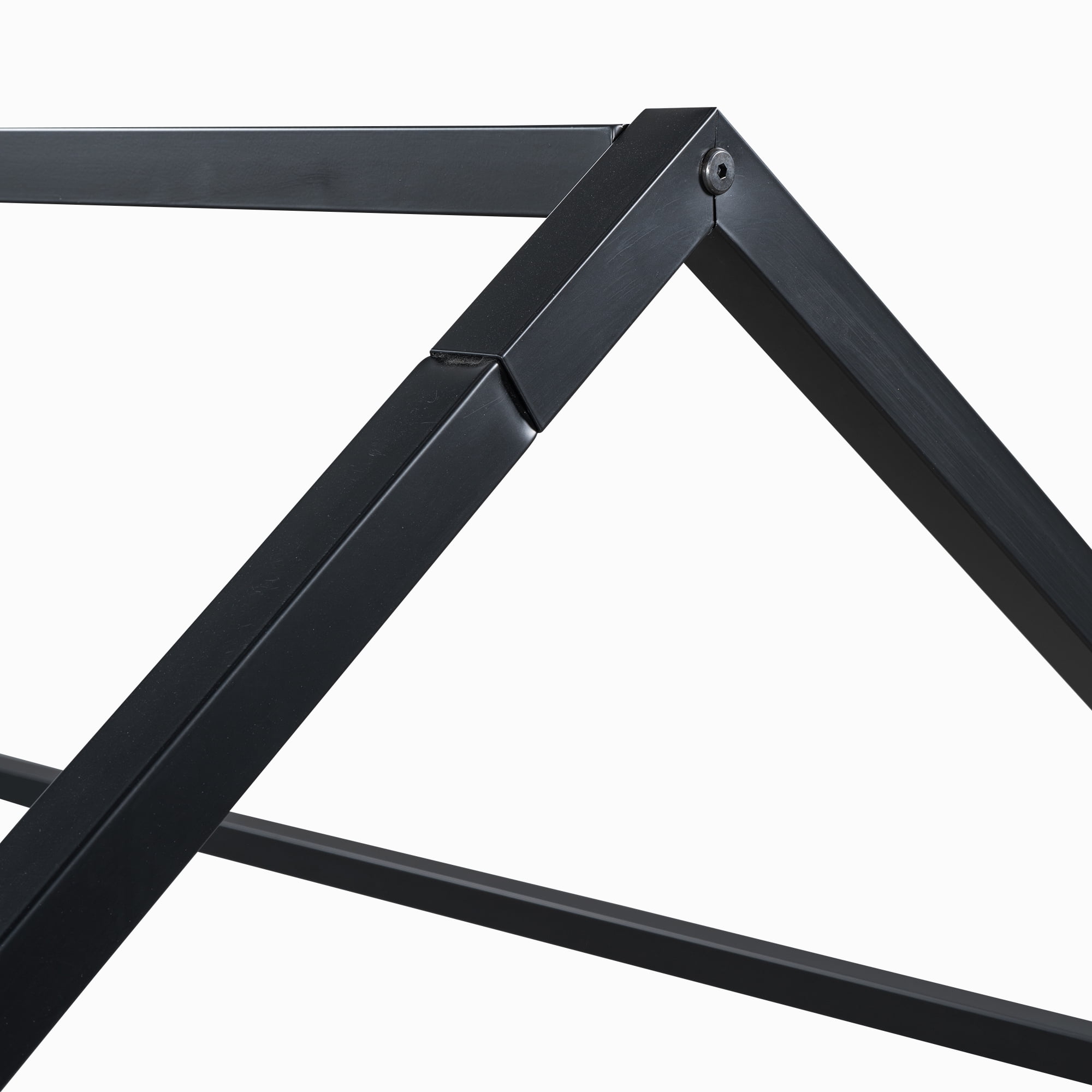 Euroco Metal Twin Size House Bed Frame, Low Profile Canopy Bed with Fence and Door for Kids, Black - Image 12