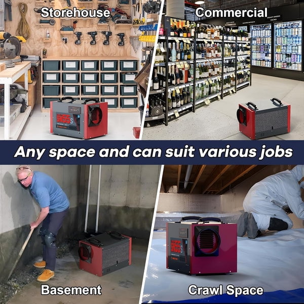 Abestorm 120Pint Crawlspace Dehumidifier Home Commercial Dehumidifiers SN55-Red - Image 7