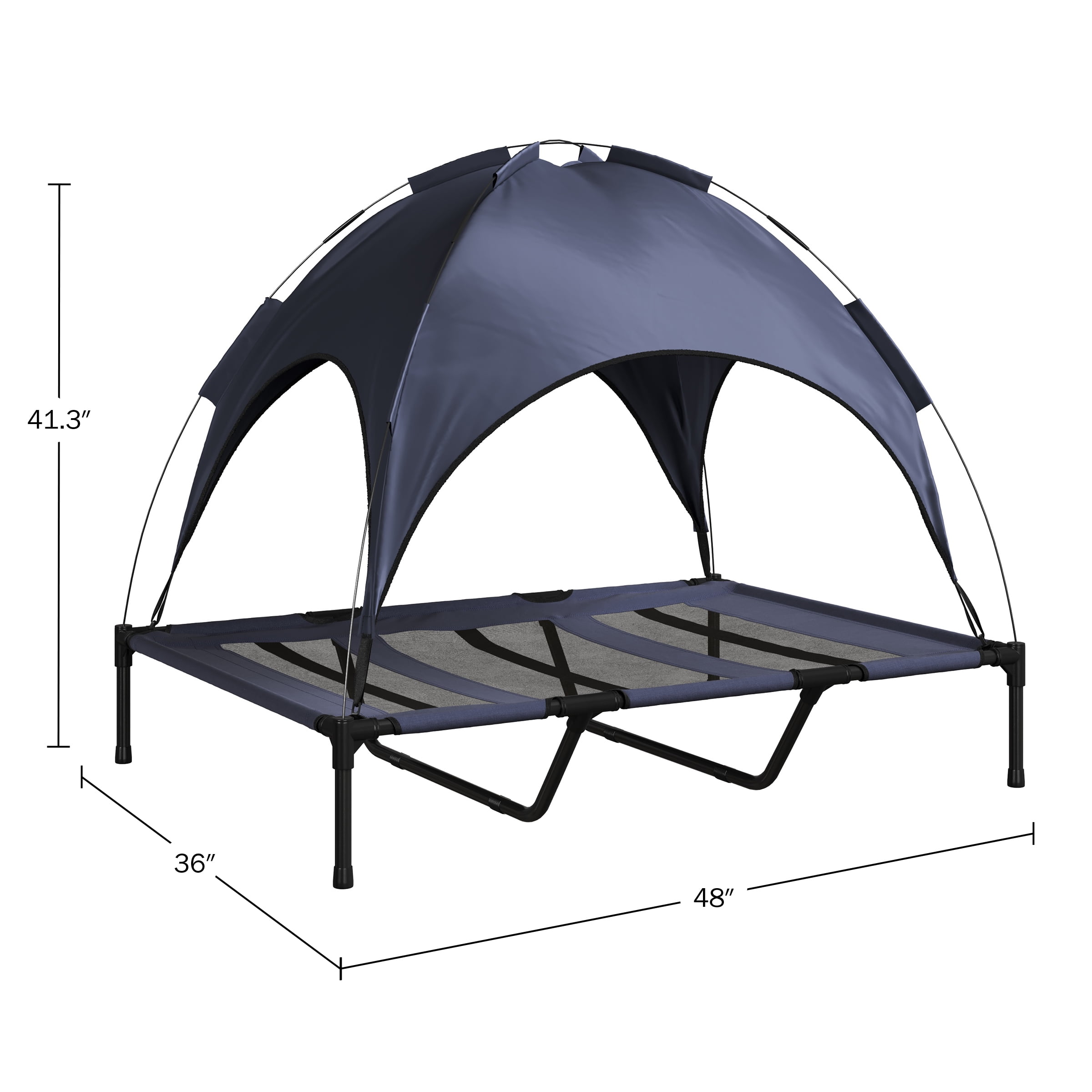 PETMAKER 48x30 Elevated Dog Bed with Canopy for Indoor/Outdoor Use (Blue) - Image 2