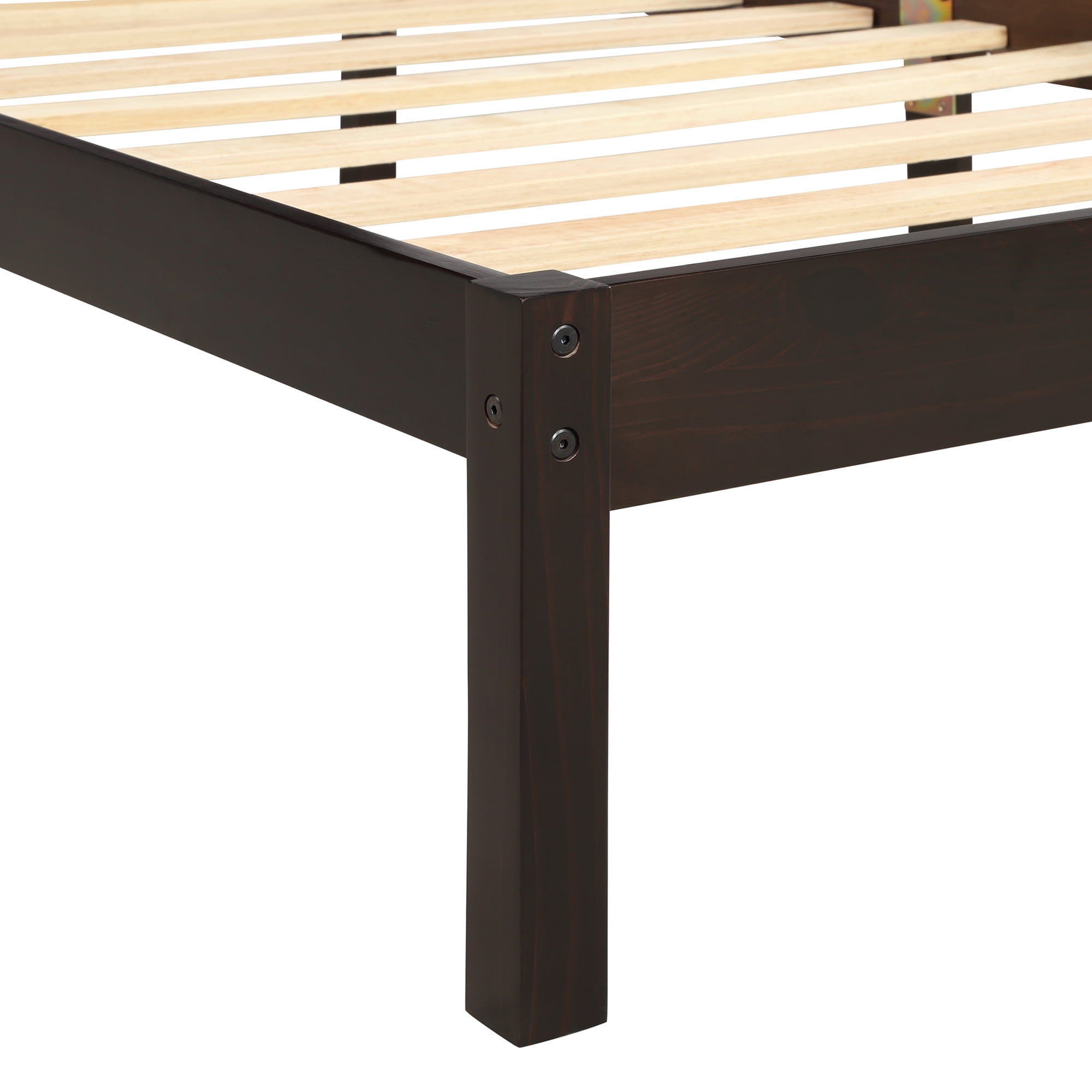 Euroco Modern Wood Platform Bed, Queen for Kids and Adults, Espresso - Image 6