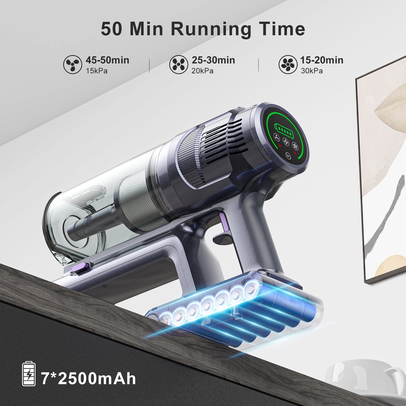 Lubluelu 220 V Cordless Stick Vacuum Cleaner - Smart LED Display - Image 3