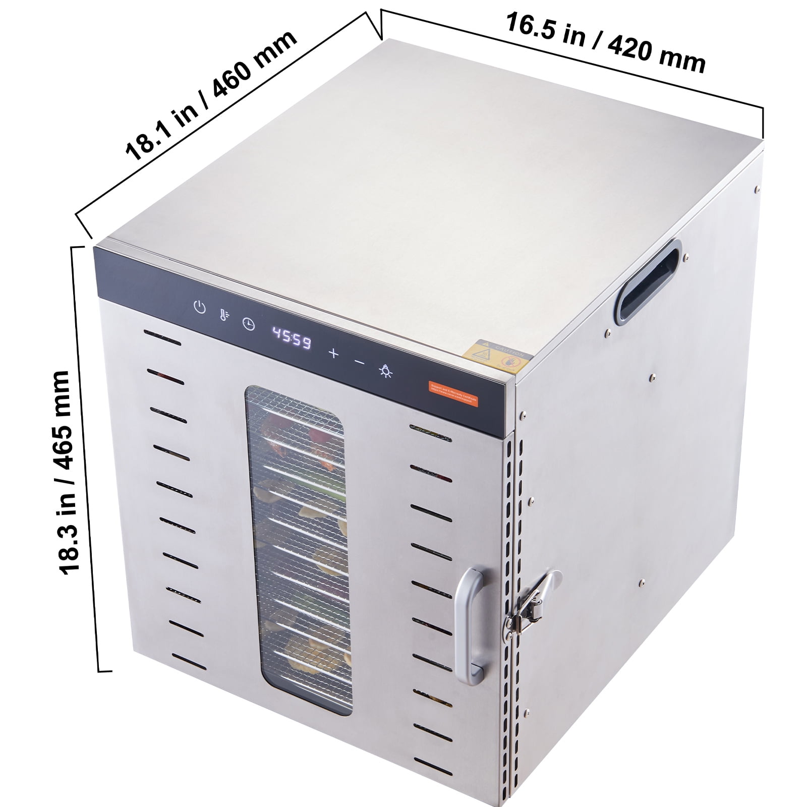 KFFKFF 10 Tray Food Dehydrator Machine - Stainless Steel, 1000W, Ideal for Drying Jerky and Fruit - Image 9