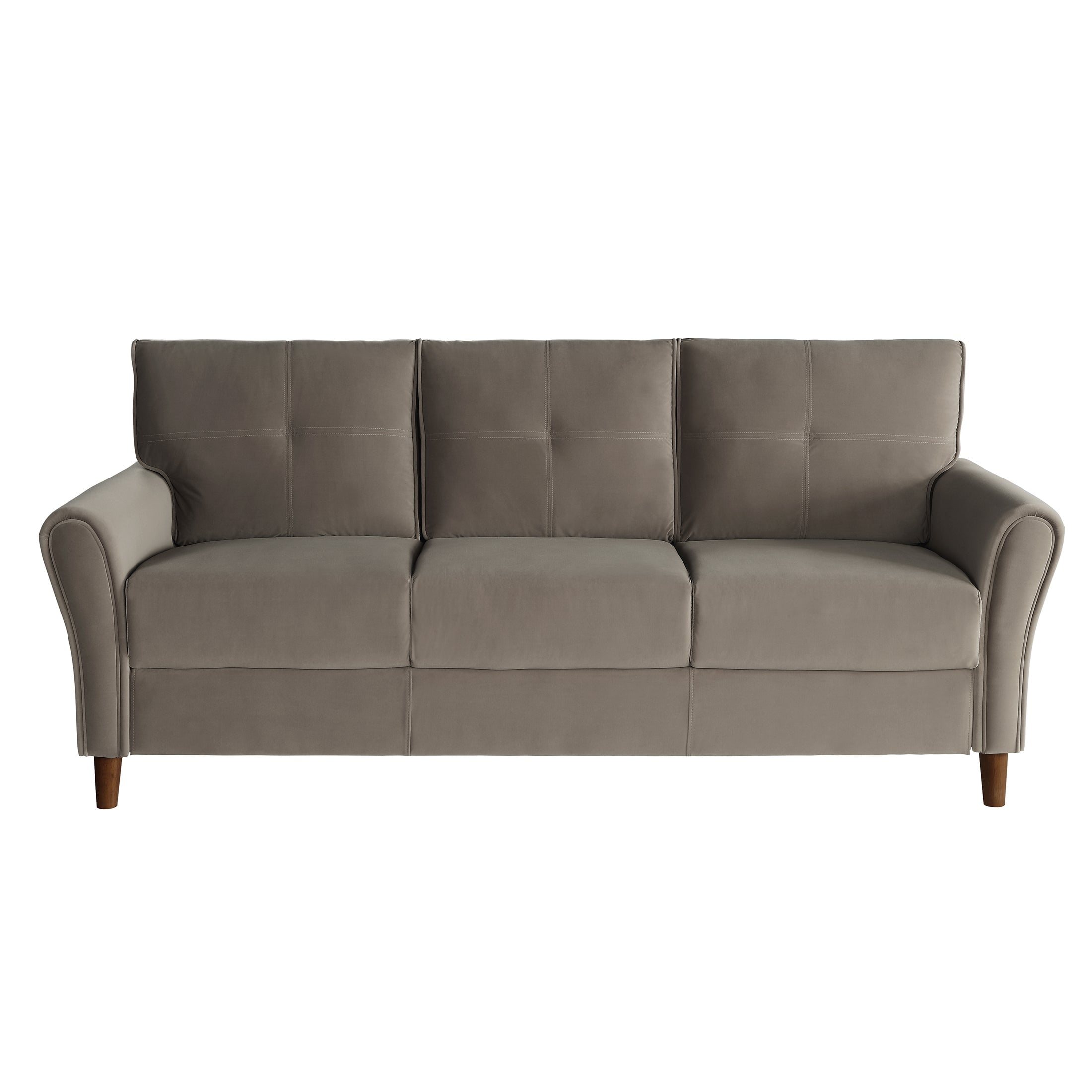 OakvillePark Copley Velvet Fabric Upholstered Living Room Sofa, Brown - Image 2