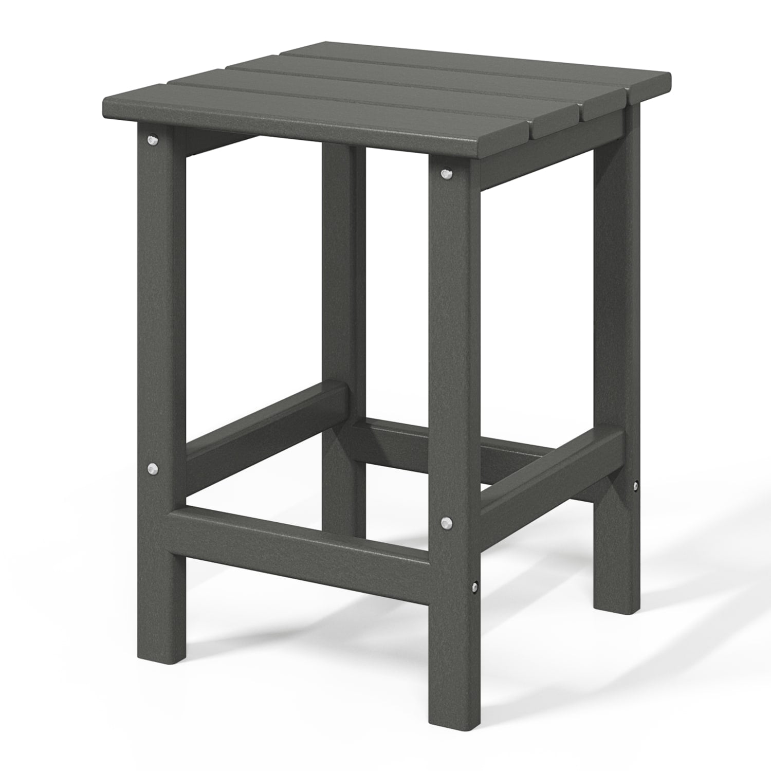 WestinTrends Outdoor Side Table, All Weather Poly Lumber Adirondack Small Patio Table Square End Table for Pool Balcony Deck Porch Lawn Backyard, Gray - Image 13
