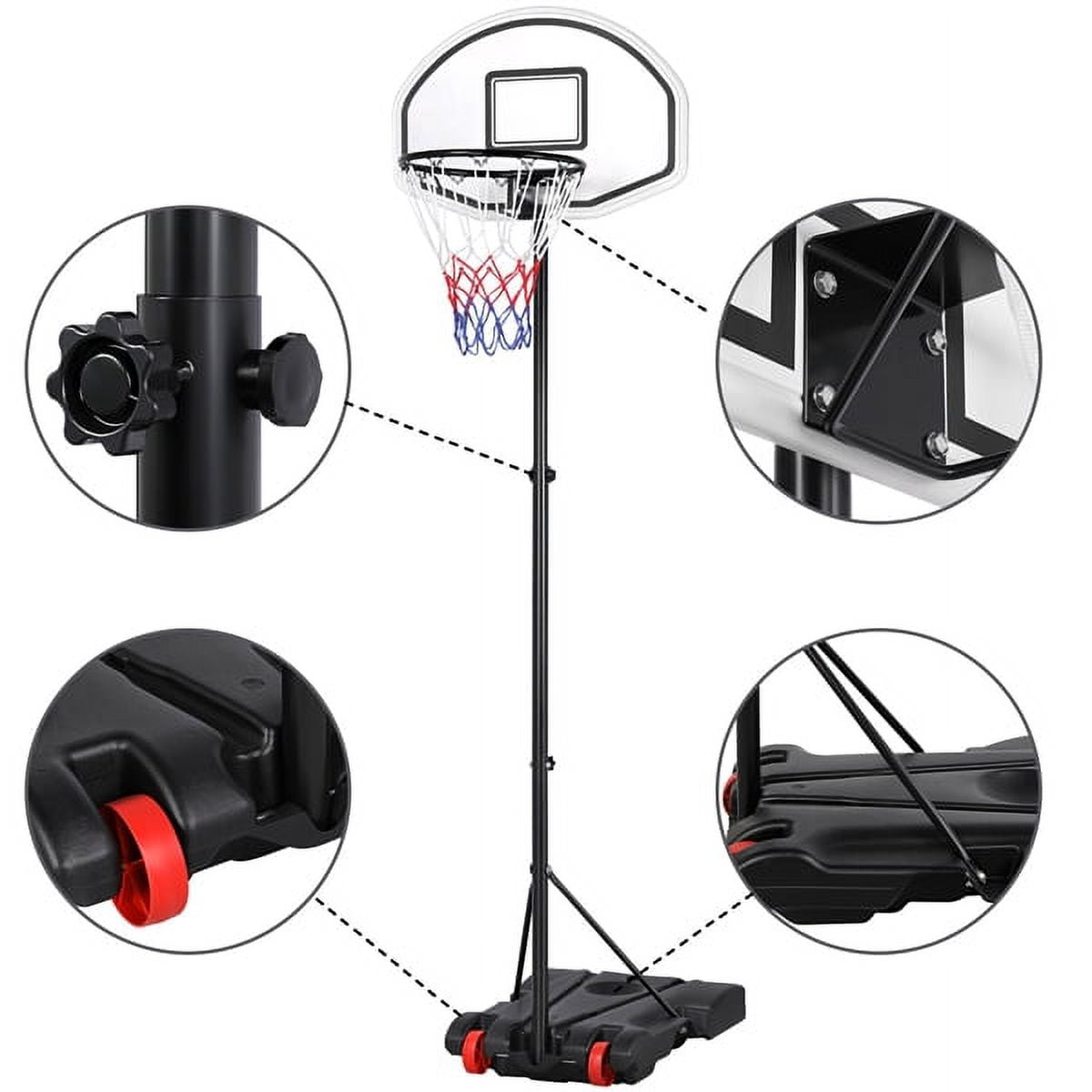 Alden Design 6.4-8.2 ft Adjustable Height Basketball Hoop System Indoor/Outdoor ( Kids/Youth) - Image 5