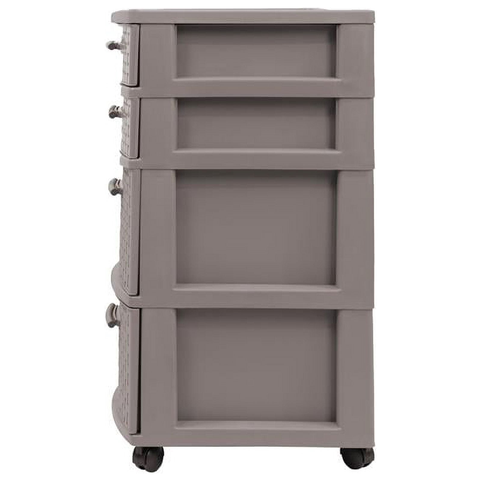 MQ Eclypse 4-Drawer Rolling Storage Cart in Taupe - Image 10
