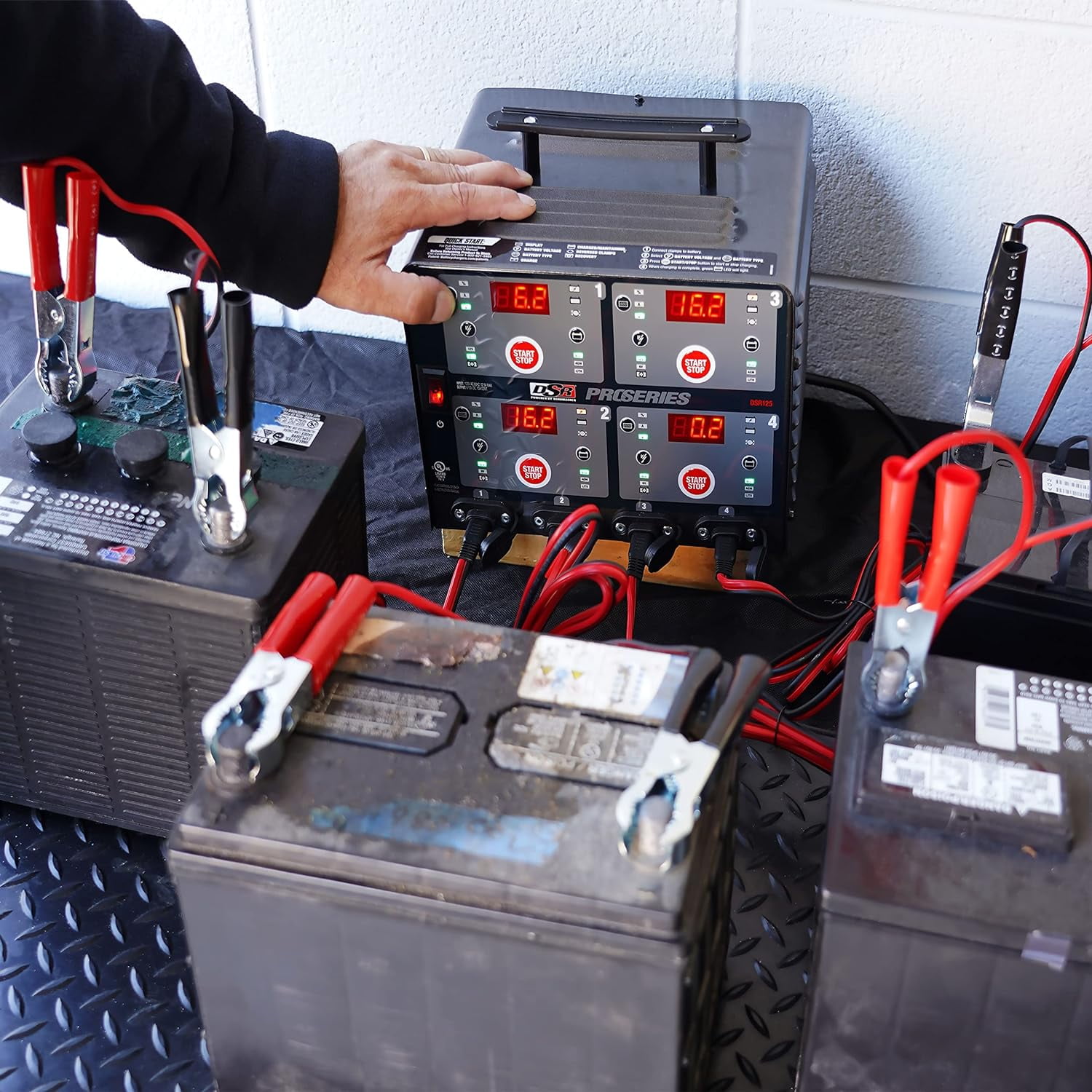 Schumacher Electric DSR Pro Heavy-Duty 4-Bank Automatic 10A Car Battery Charger and Maintainer, For 6V/12V Automotive and Marine Batteries, DSR125 - Image 6