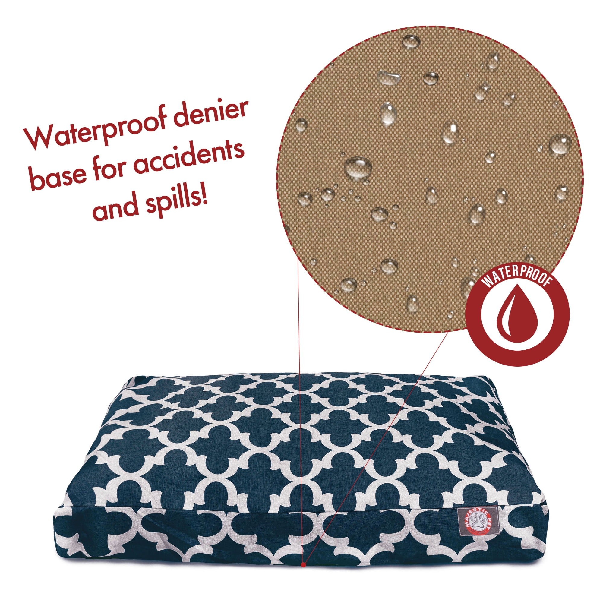 Majestic Pet | Trellis Rectangle Pet Bed For Dogs, Removable Cover, Navy, Small - Image 5