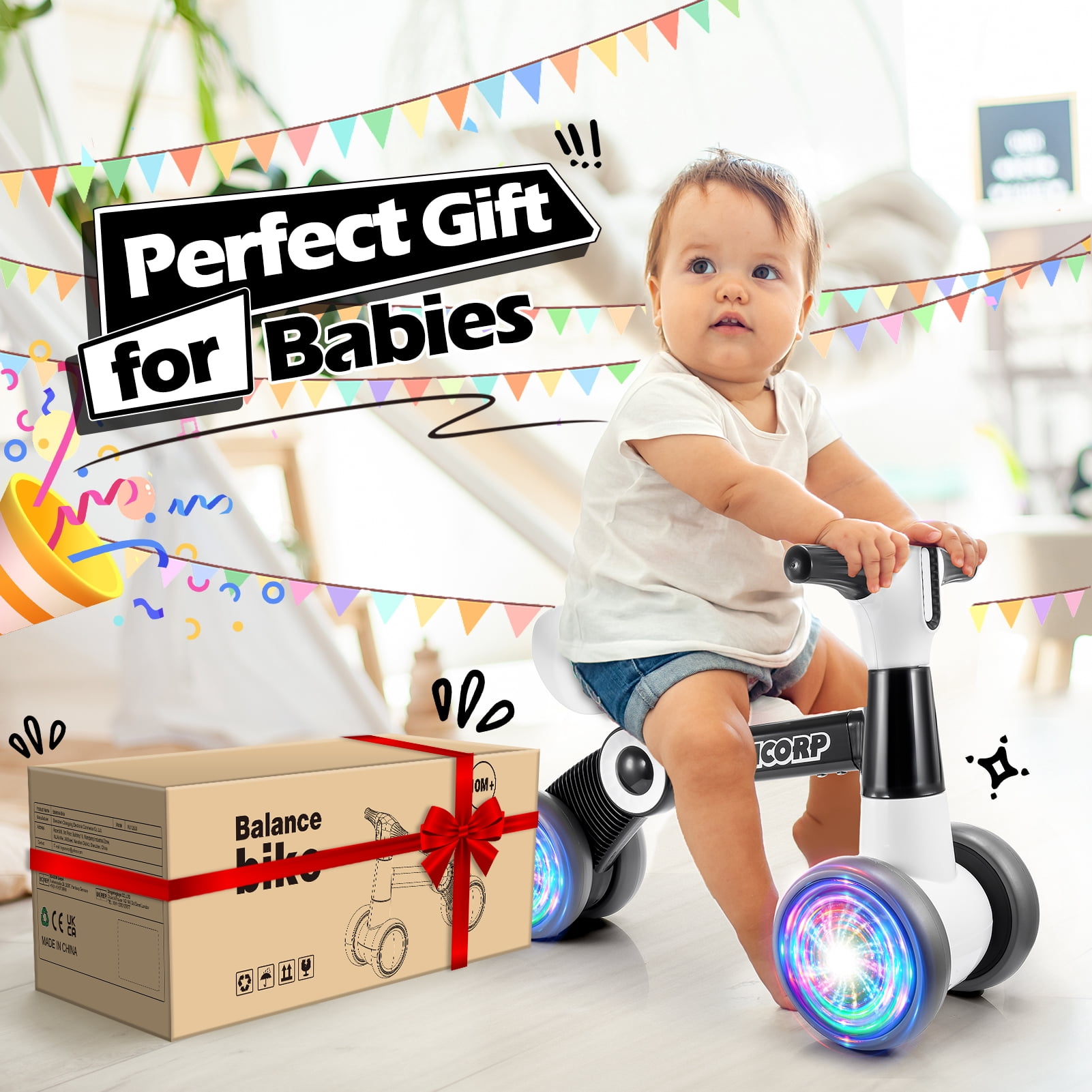 Baby Balance Bikes Toys for 1 2 Year Old, Lighting Balance Bikes 12-36 Month Toddlers, Riding Toys for Toddlers Gifts for 1 2 3 Year Old Boys Girls - Image 7