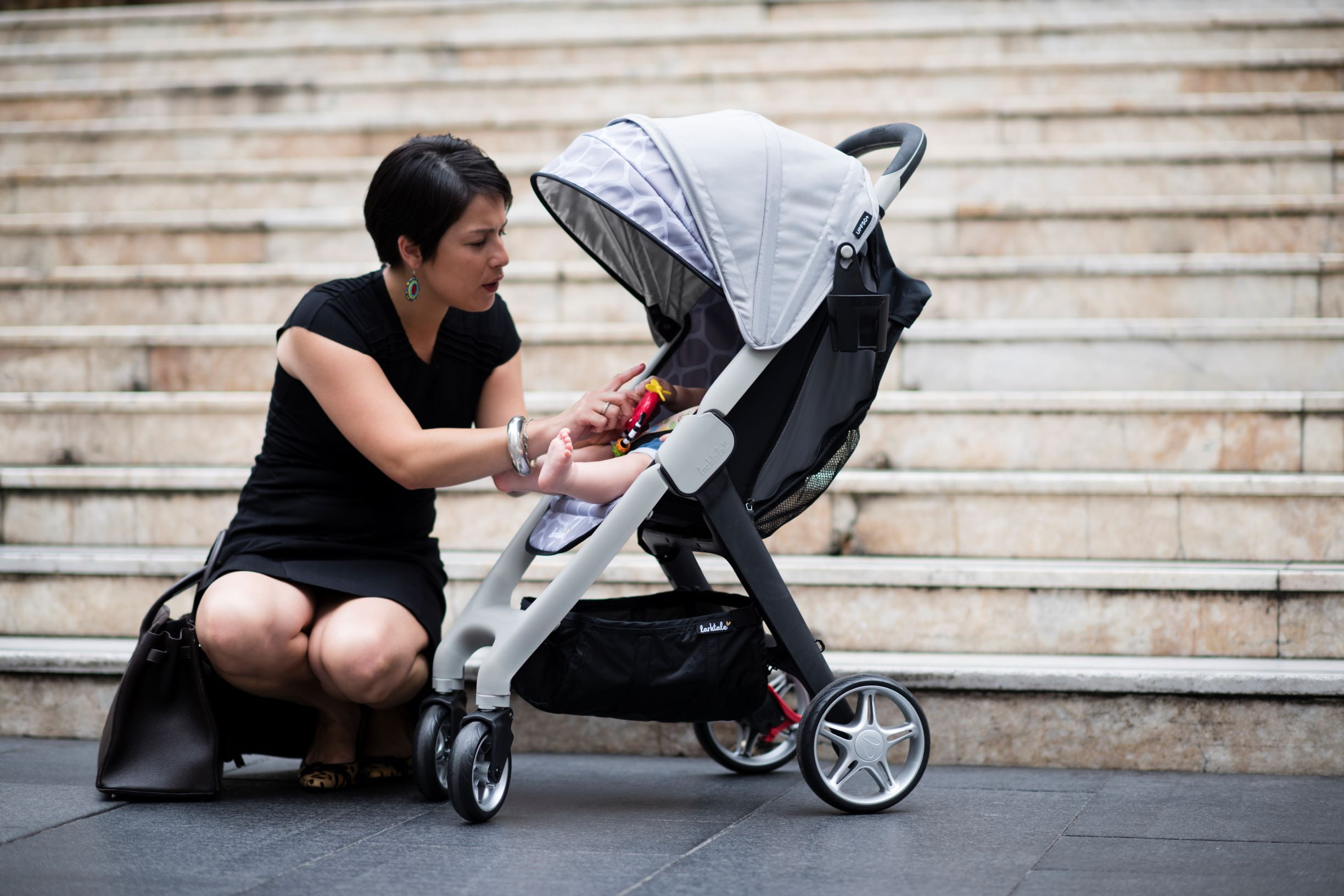 Larktale Chit Chat Compact Lightweight Travel Stroller, Mornington Grey - Image 11