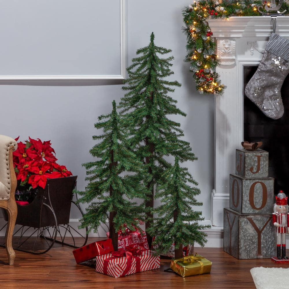 Unlit Rustic Alpine Trees Set of 3 - Image 3