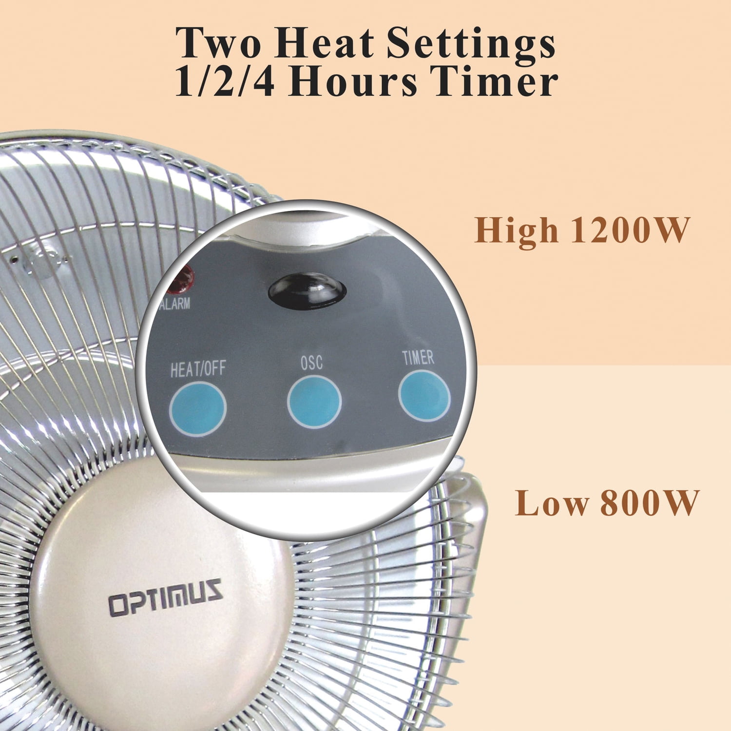 Optimus 14" Oscil Dish Heater with Remote Control - OPEN BOX - Image 4