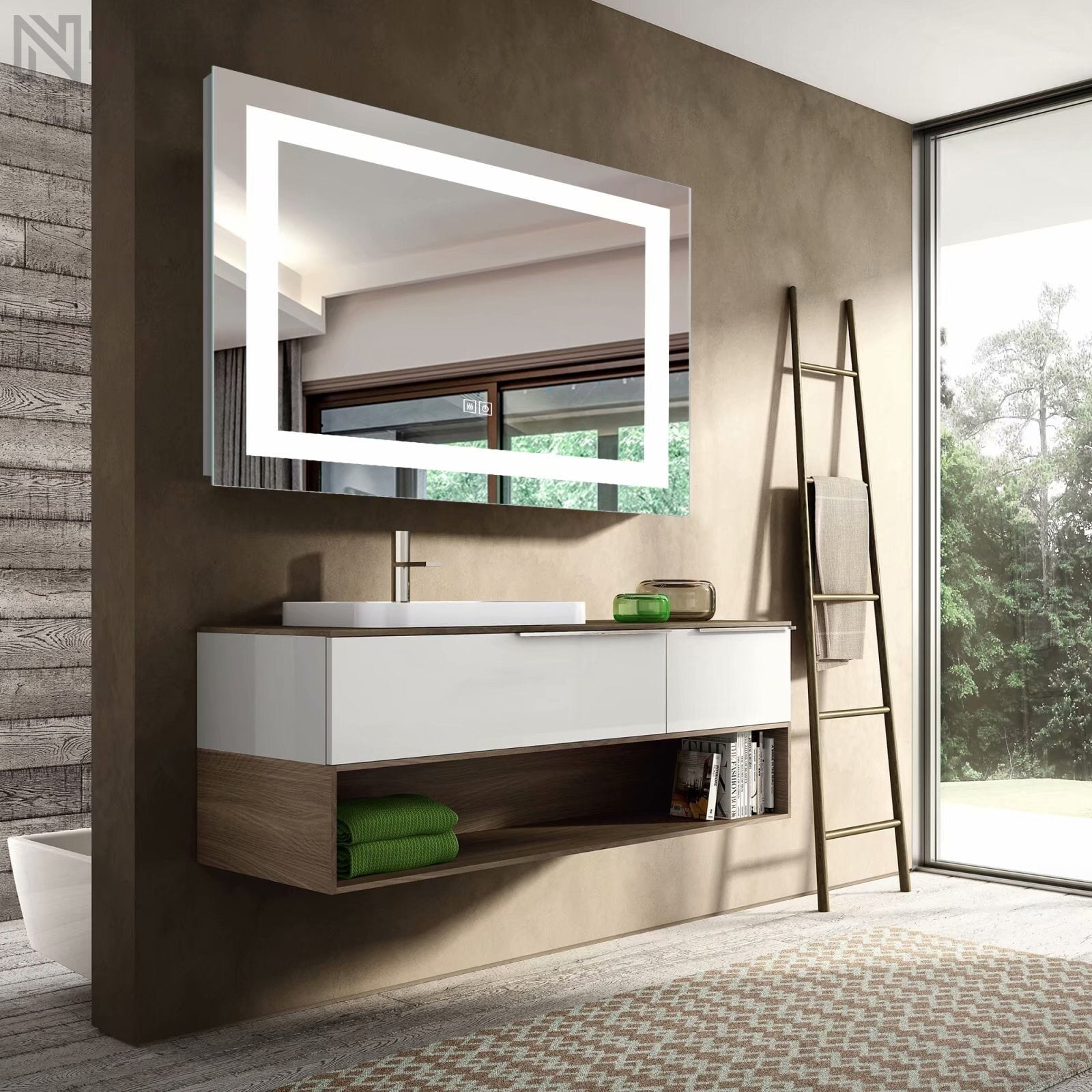 71" x 32" Black Floor Mirror Oversized Full Length Mirror Large Wall Mounted Mirror Aluminum Alloy Frame - Image 5