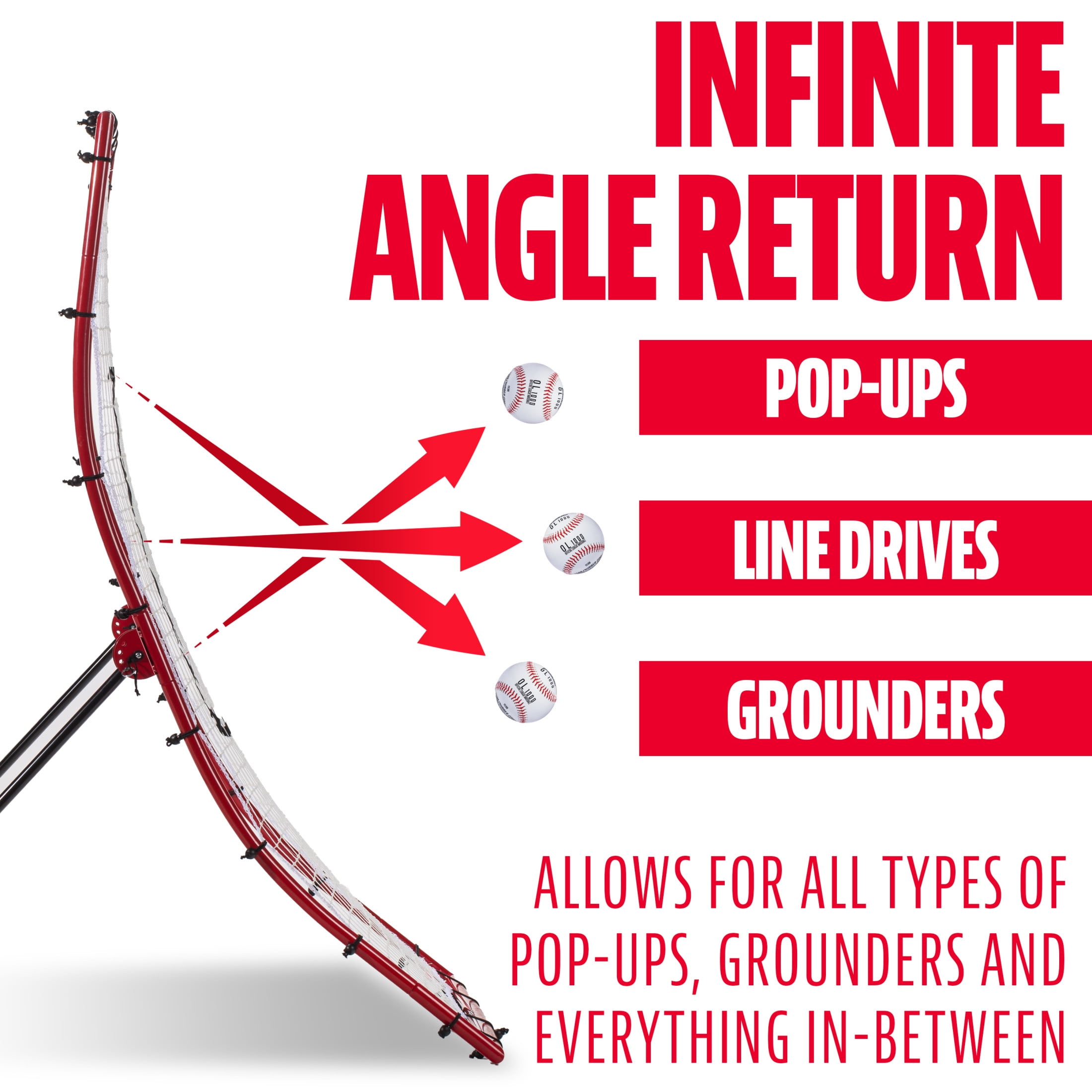 Franklin Sports MLB Baseball Rebounder + Pitchback Net - 68" x 44" - Image 4